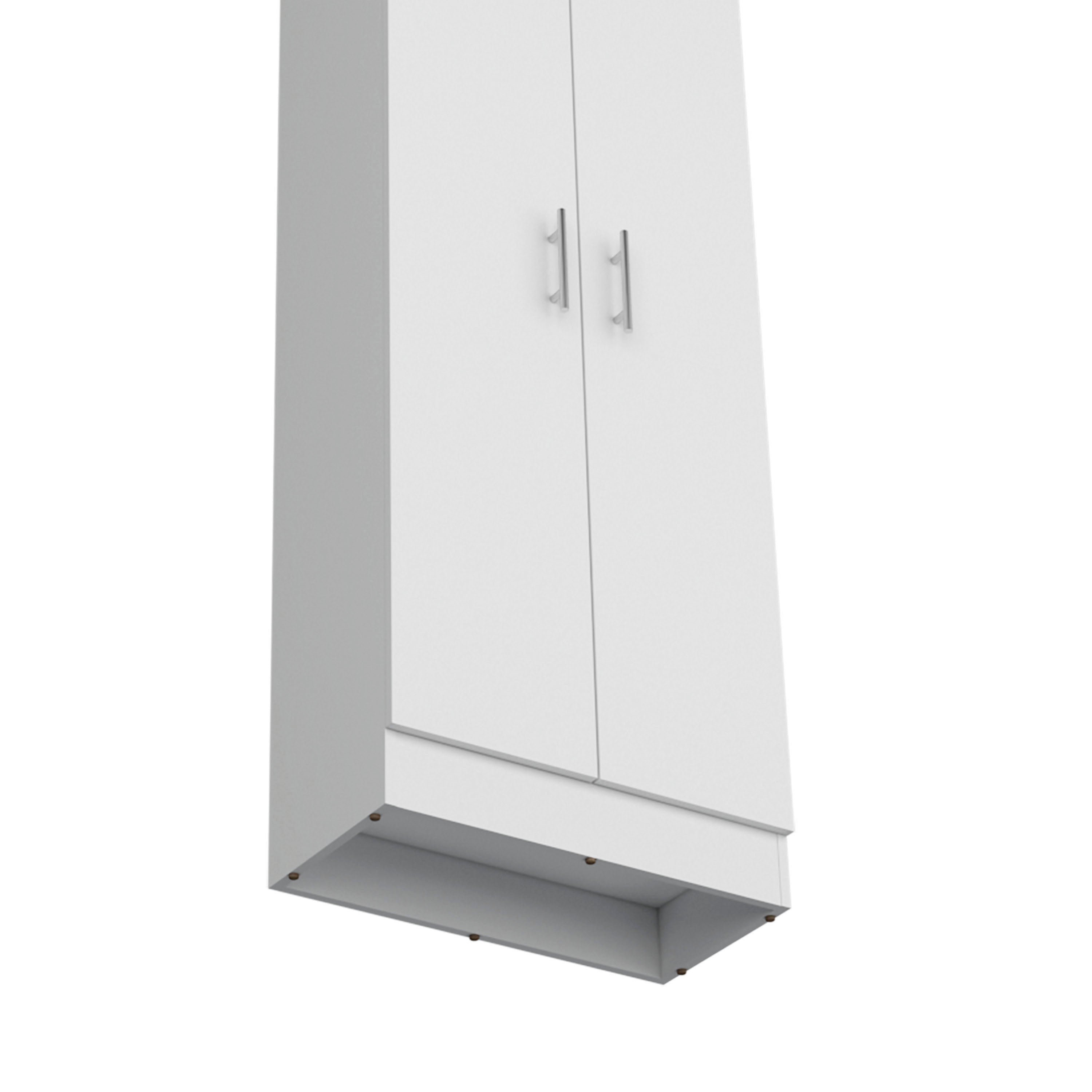 Teller Pantry Cabinet with 5 Shelves, White - Luciddepo
