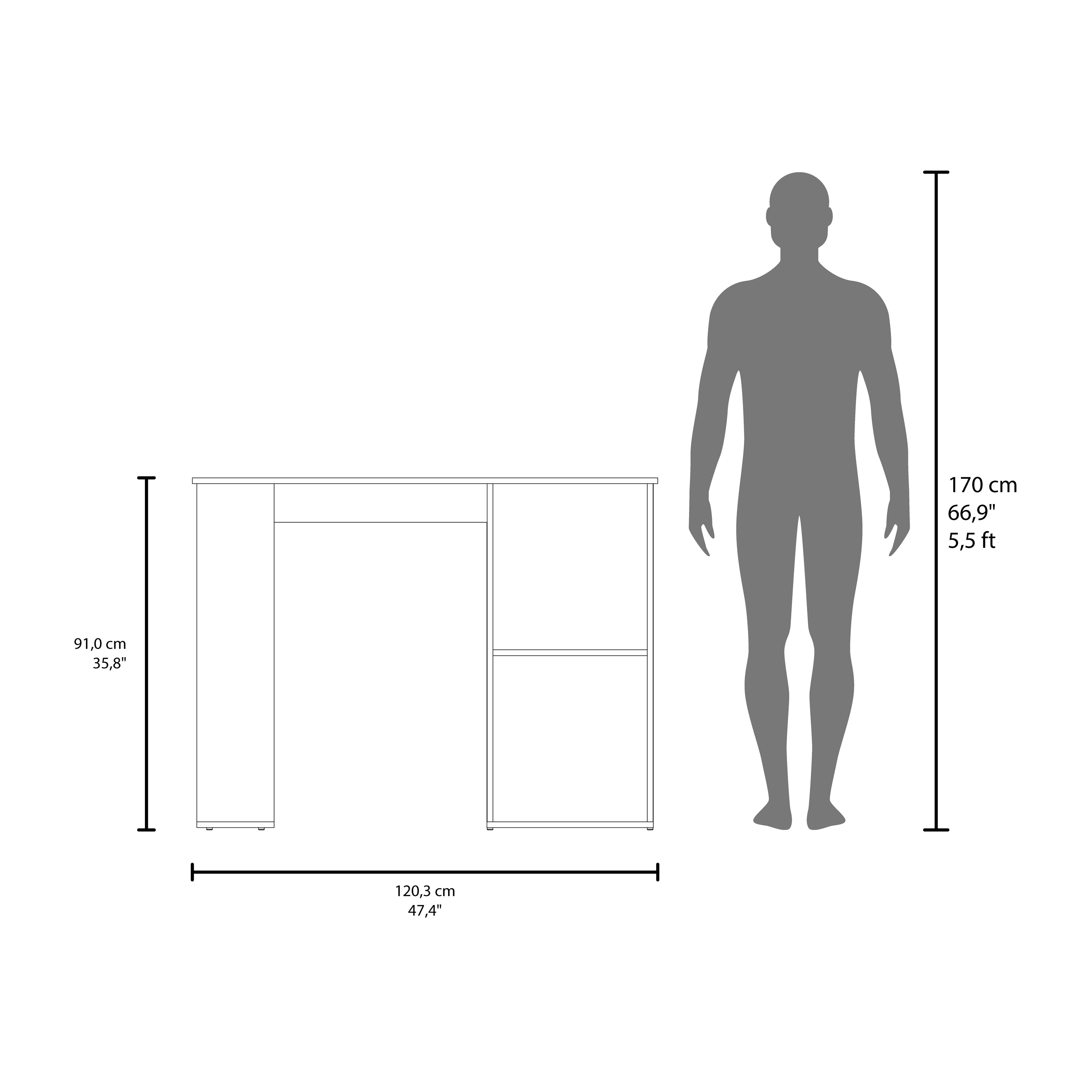 Rossiter Kitchen Island, 1 Door, 5 Shelves, Natural Oak/White - Luciddepo