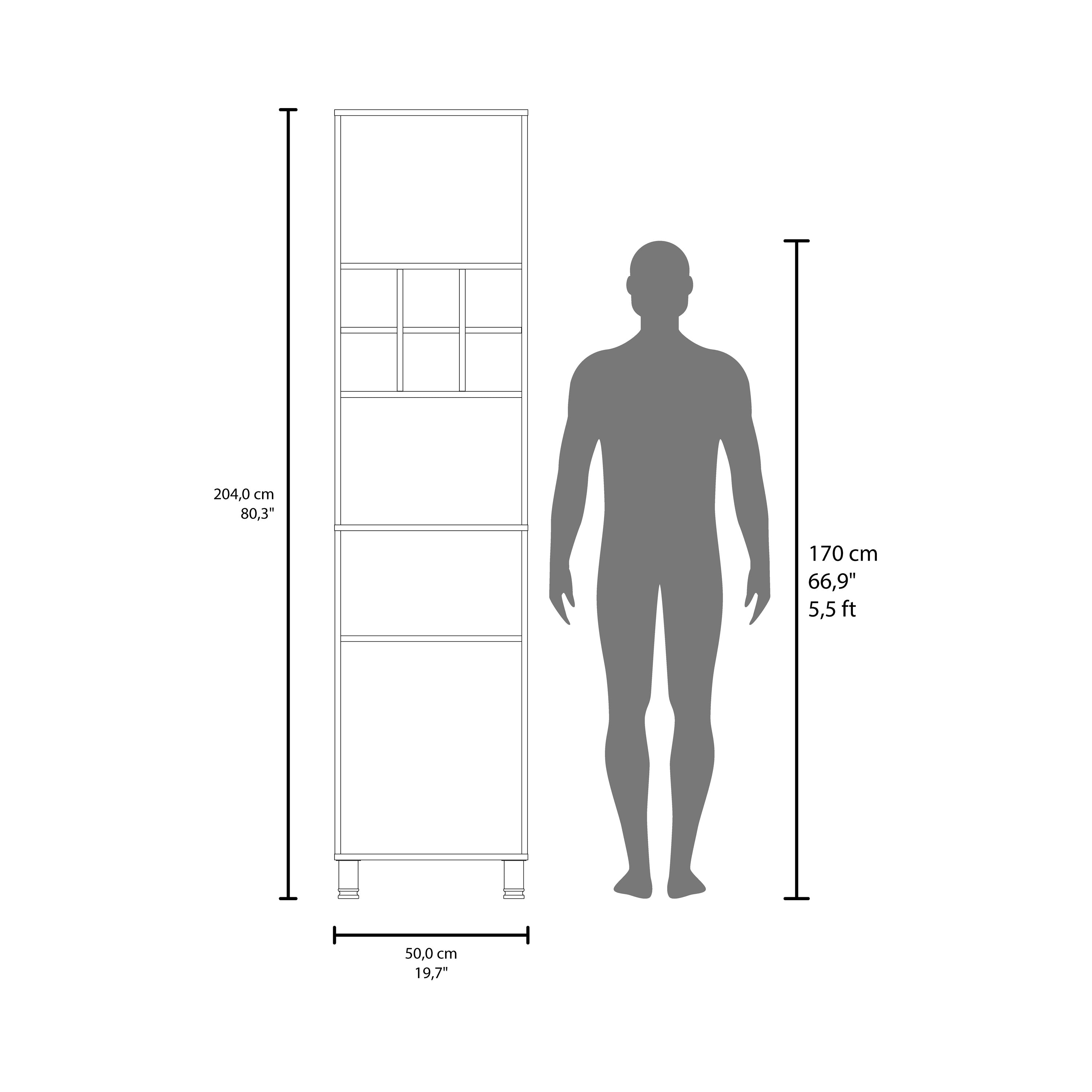 Ashford Kitchen Pantry, 2 Doors, 4 Legs, 8 Shelves, White - Luciddepo