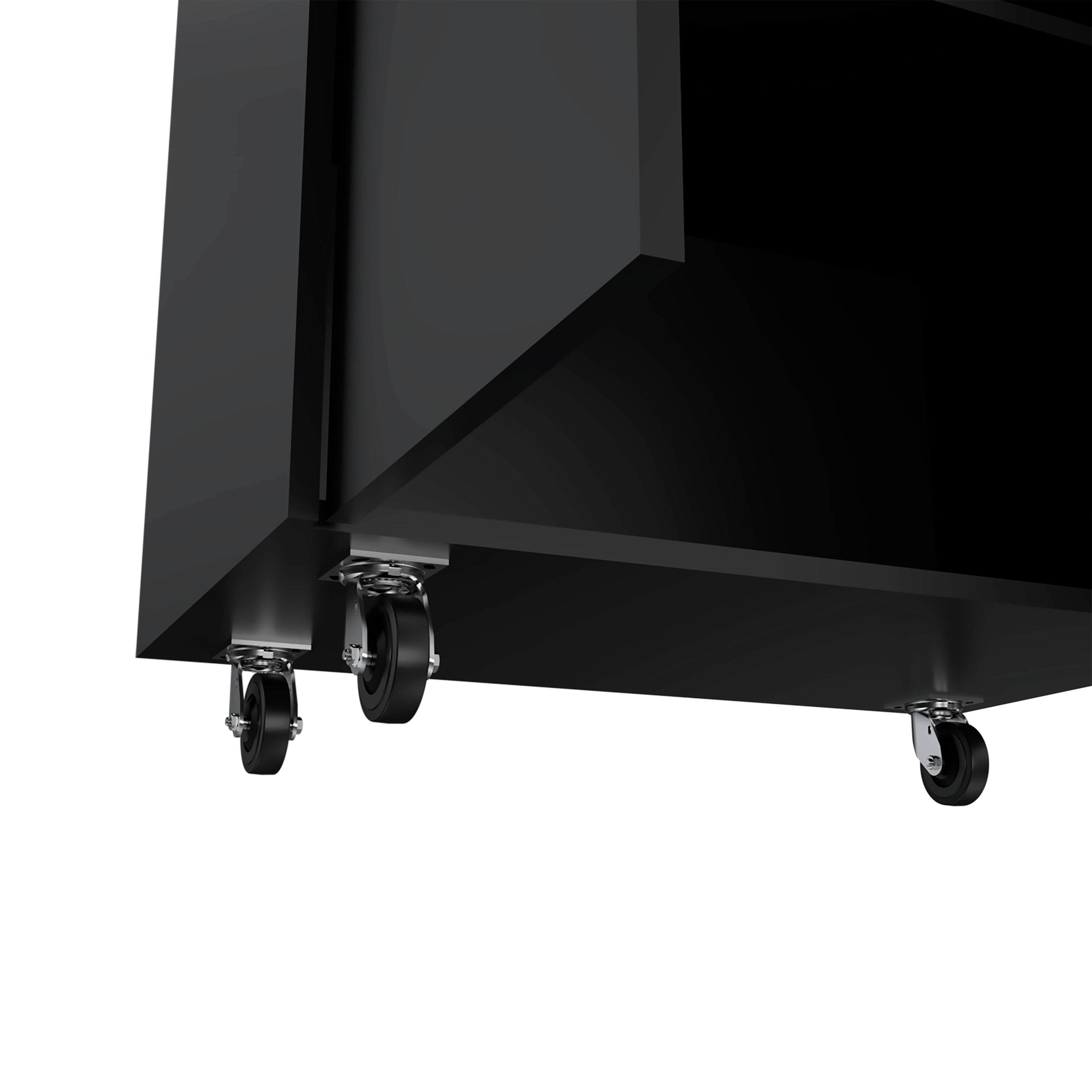 Hartford Storage Double Door Cabinet, Two Interior Shelves, Casters, Black - Luciddepo