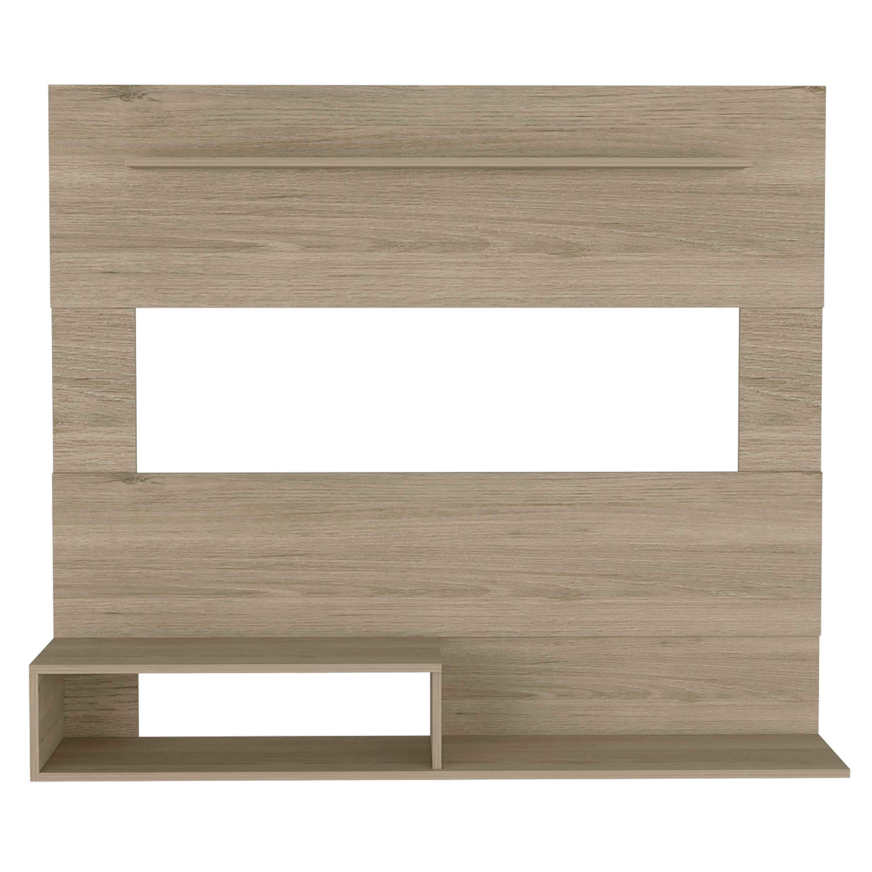 Baden Floating Entertainment Center for TV´s up 55", Space For TV, One Superior Shelf, Two Shelves, Light Pine