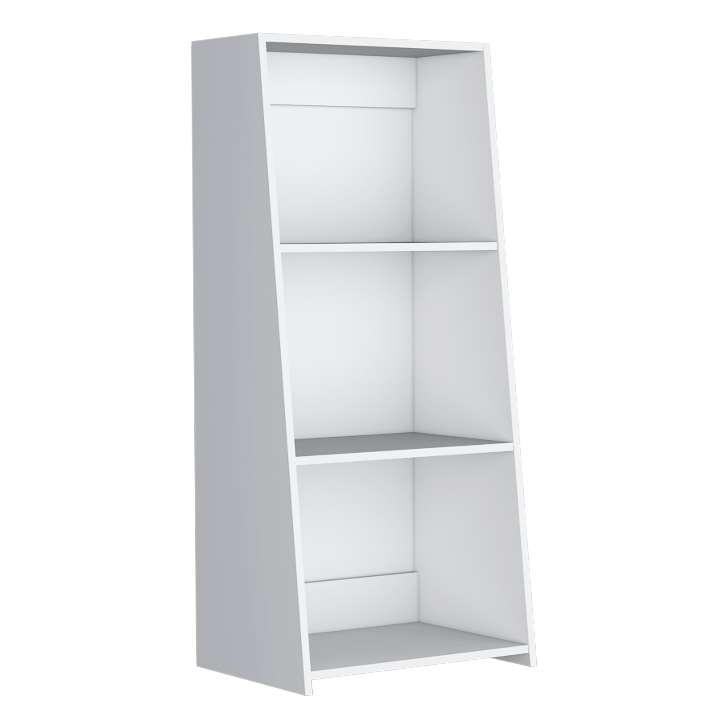 Gakona Bookcase, 3 shelves, White - Luciddepo