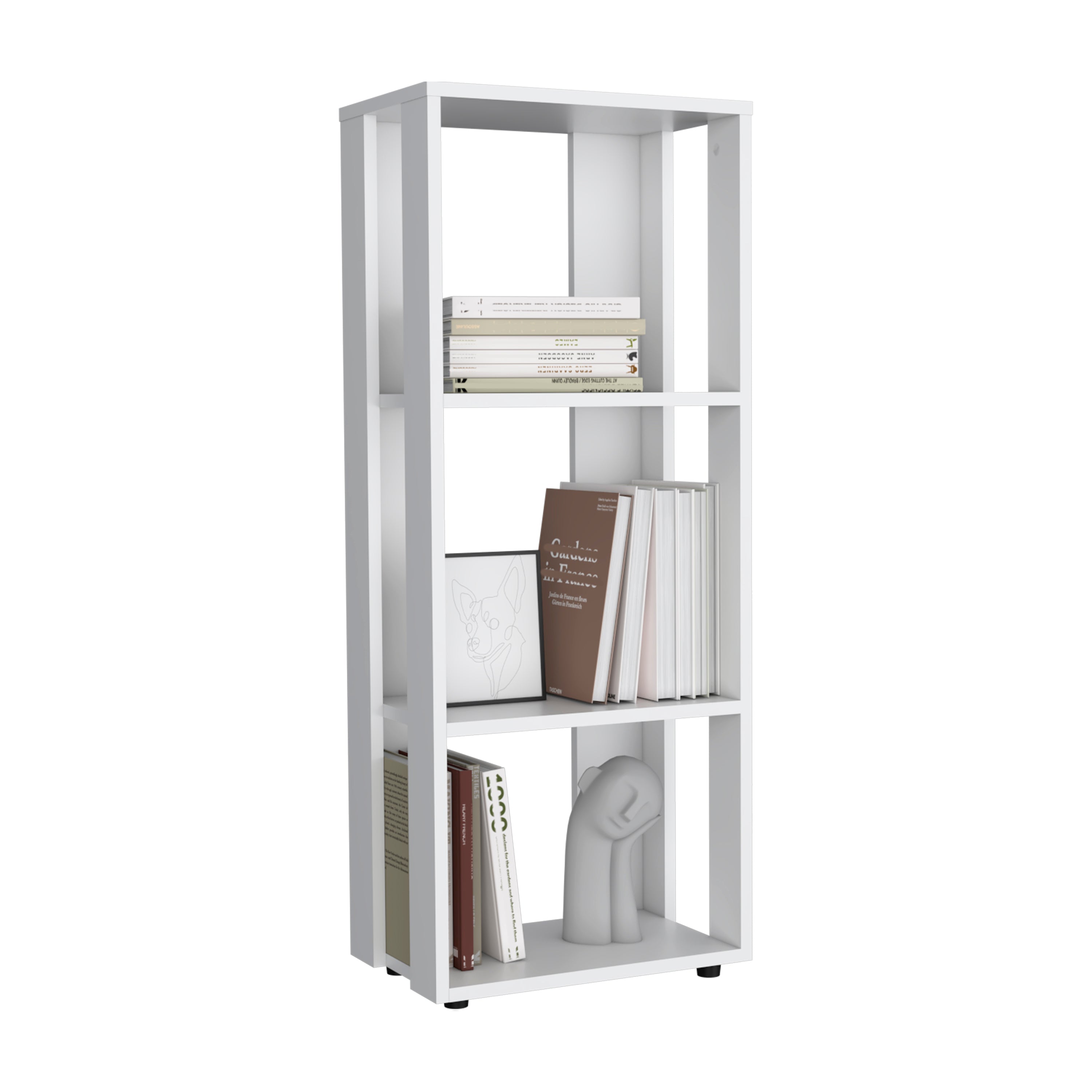 Laurier Office Library, 3 Shelves, White - Luciddepo