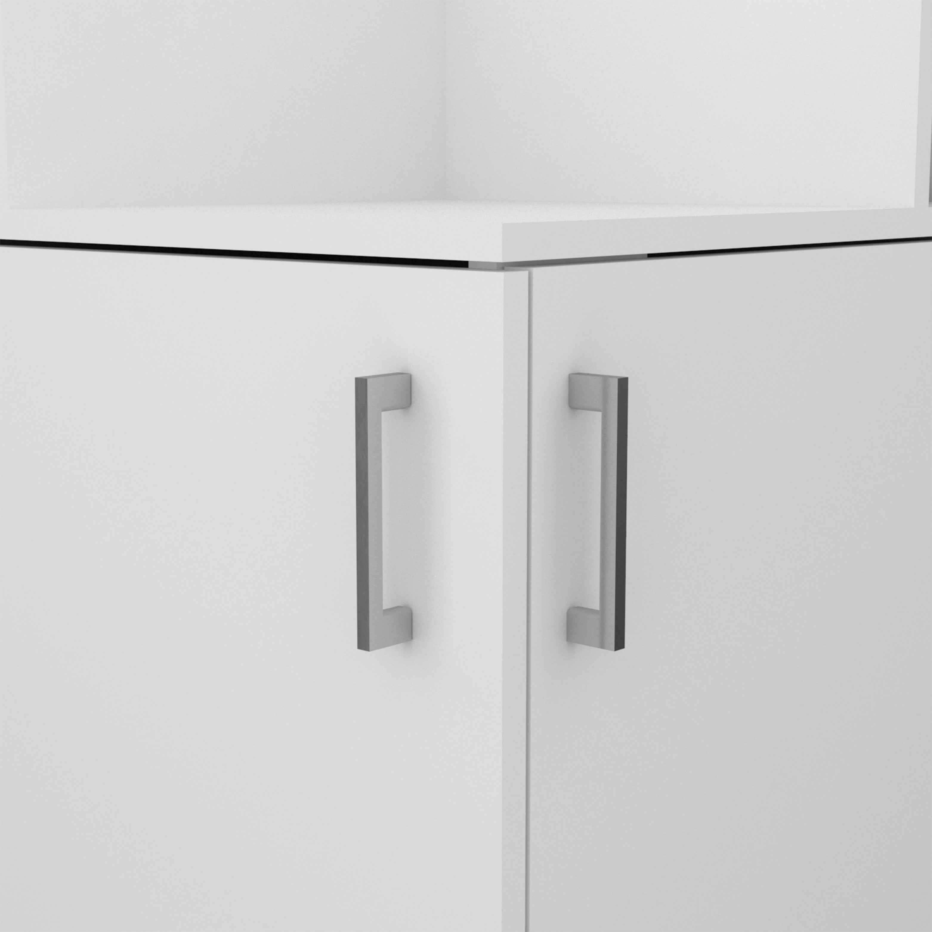 Egina Corner Bar Cabinet, Two External Shelves , White