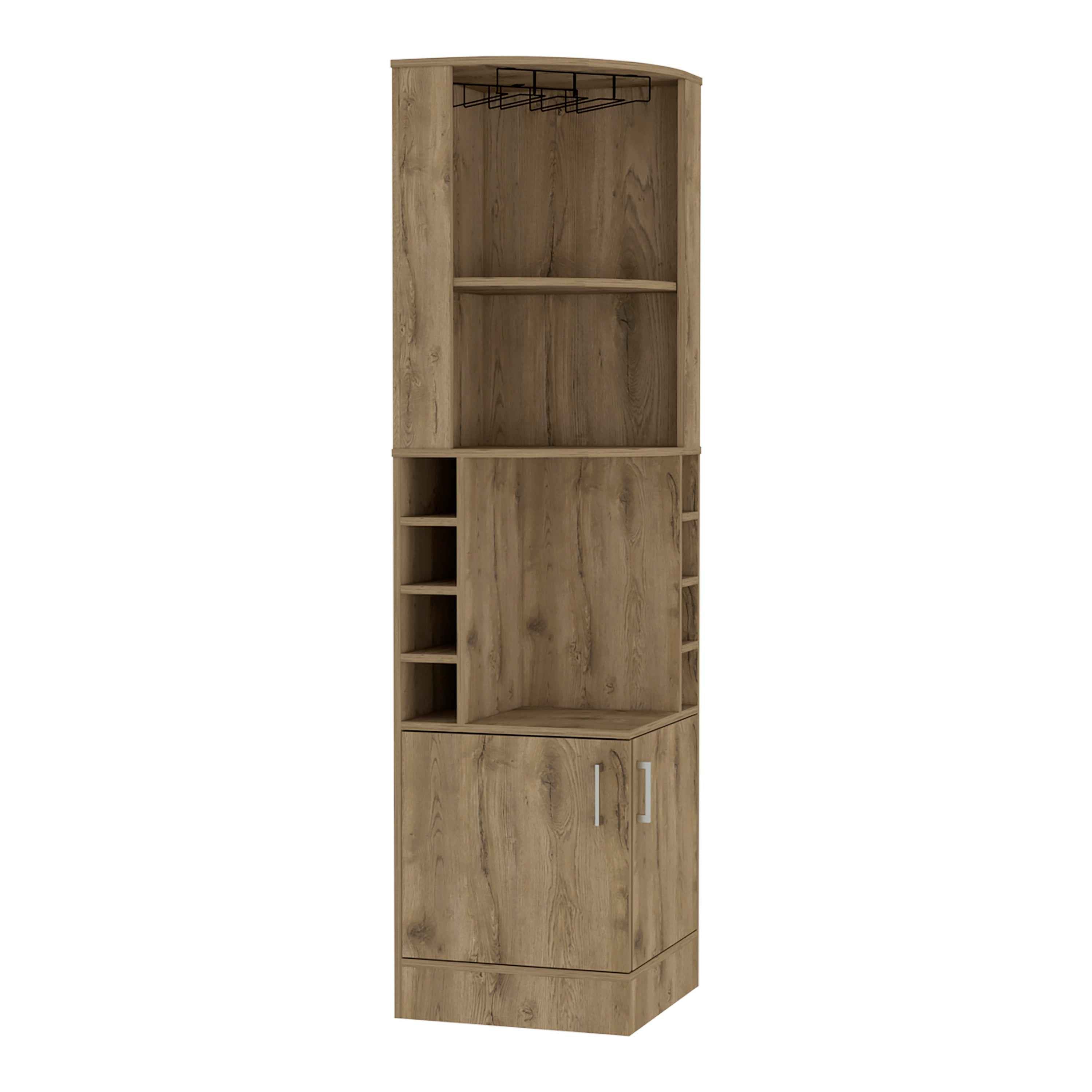 Egina Bar Cabinet Two Drawers, Eight Bottle Cubbies, Two Large Open Shelves, Macadamia