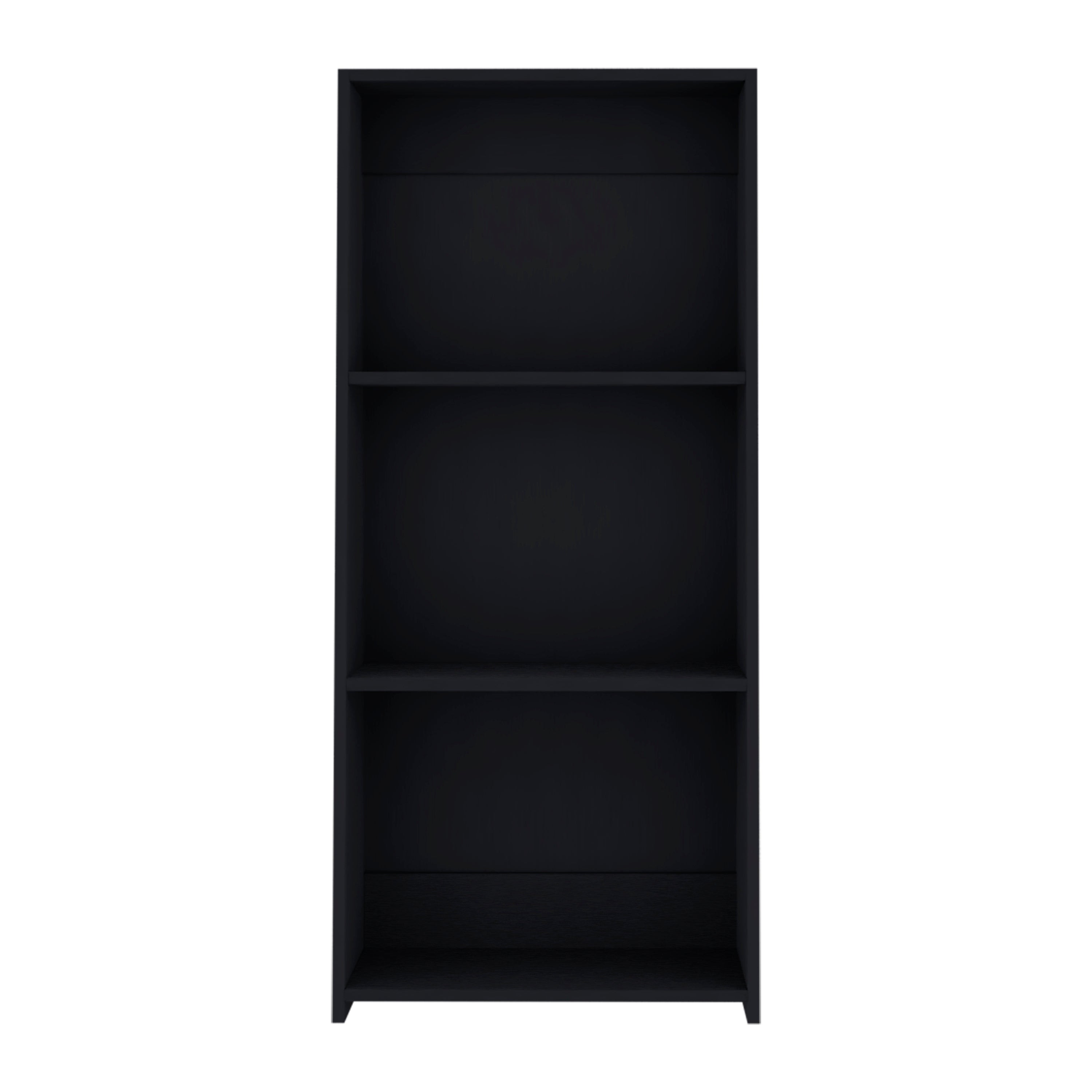 Gakona Bookcase, 3 shelves, Black - Luciddepo