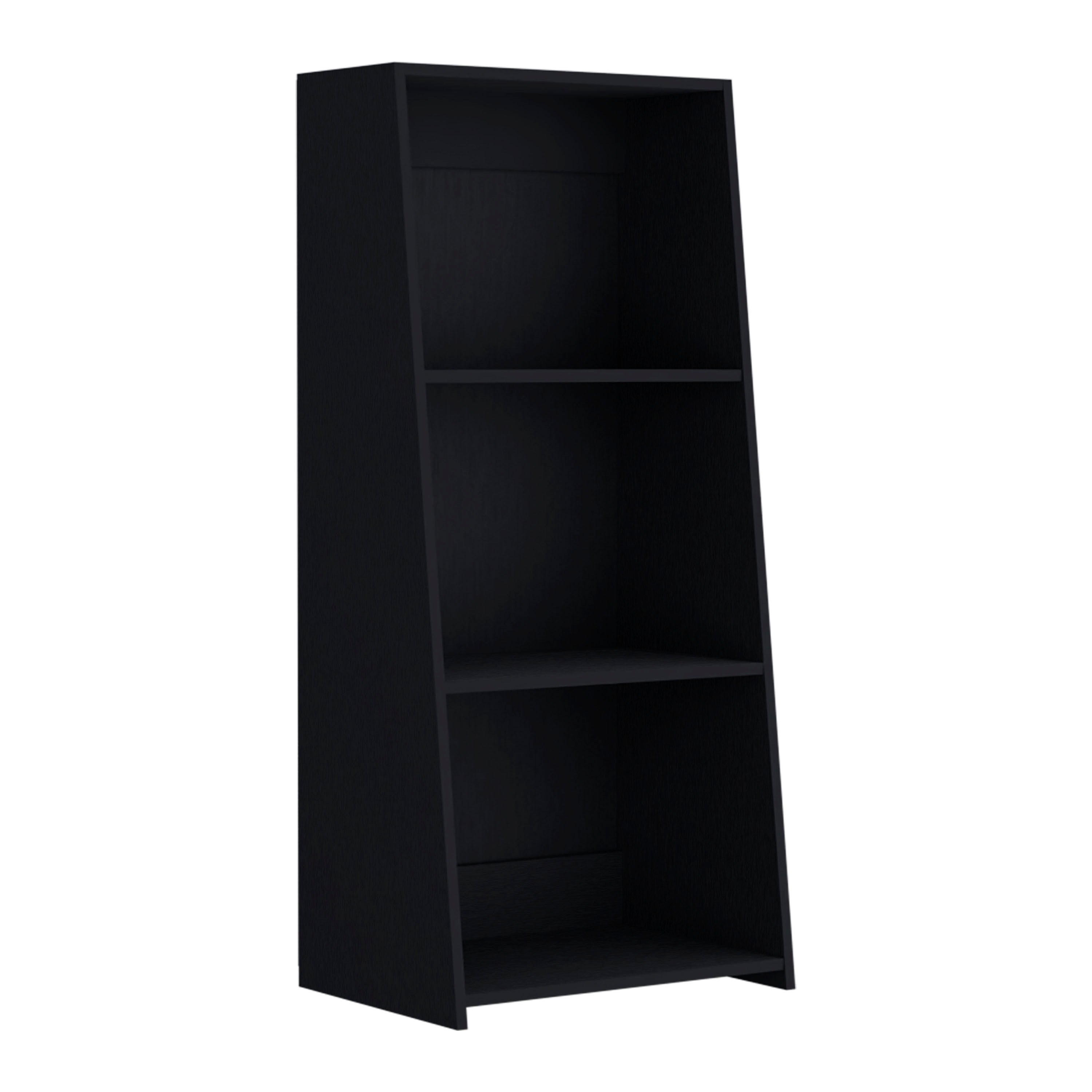 Gakona Bookcase, 3 shelves, Black - Luciddepo