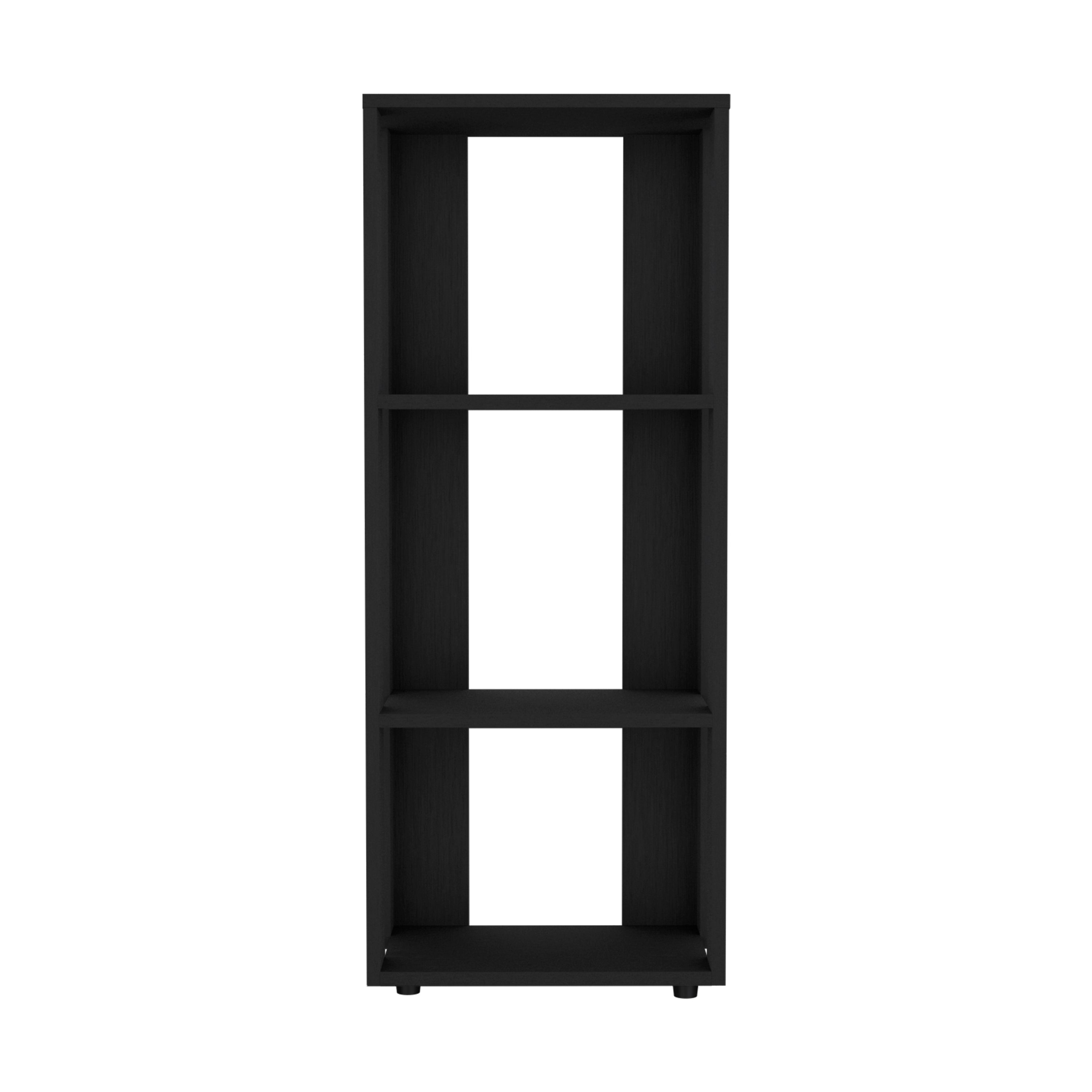 Laurier Office Library, 3 Shelves, Black - Luciddepo