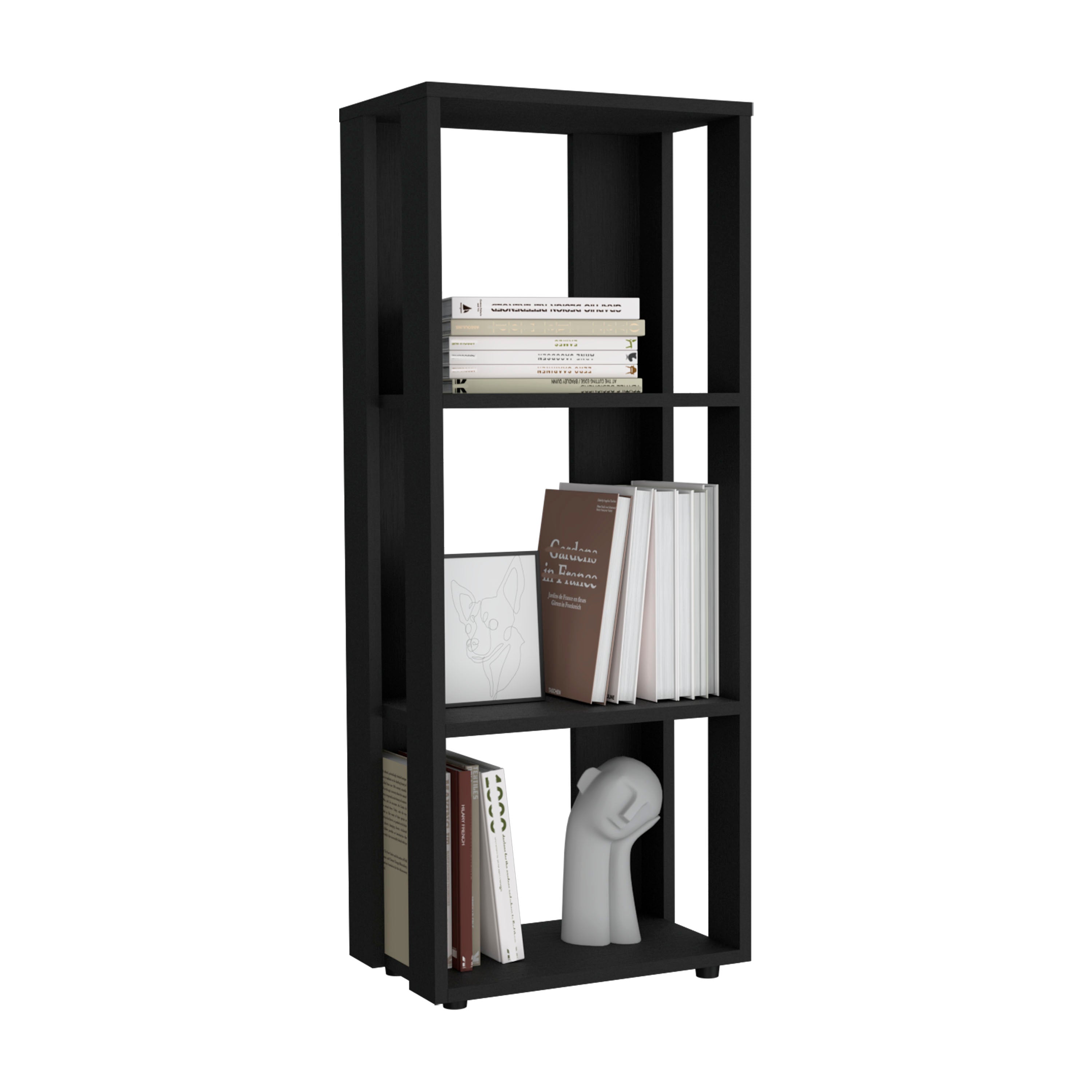 Laurier Office Library, 3 Shelves, Black - Luciddepo