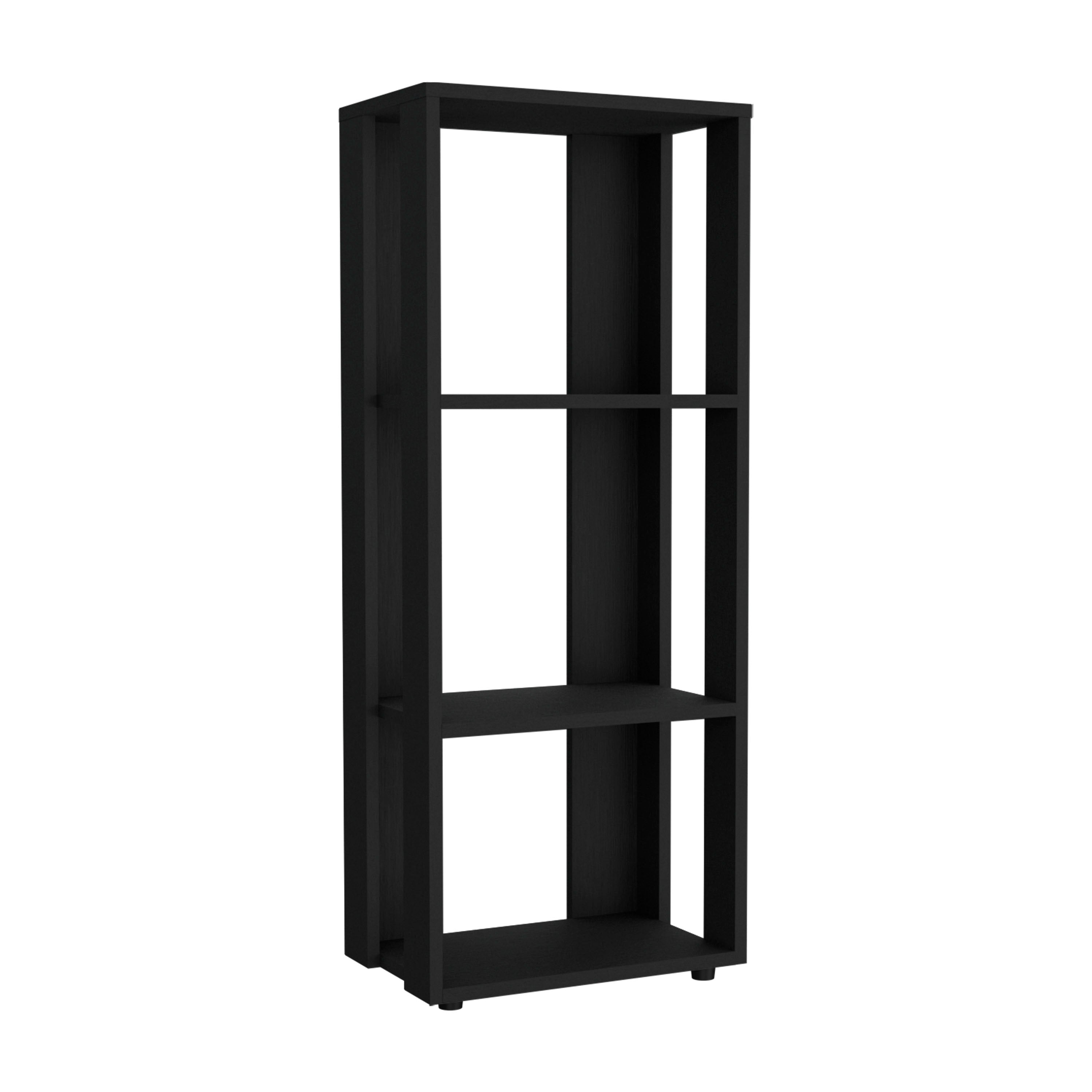 Laurier Office Library, 3 Shelves, Black - Luciddepo