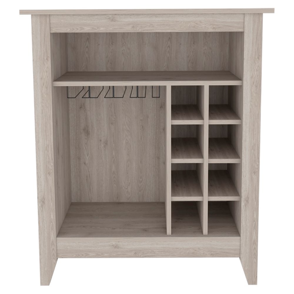 Mojito Bar Cabinet, Six Built-in Wine Rack, One Open Drawer, One Open Shelf, Light Gray - Luciddepo