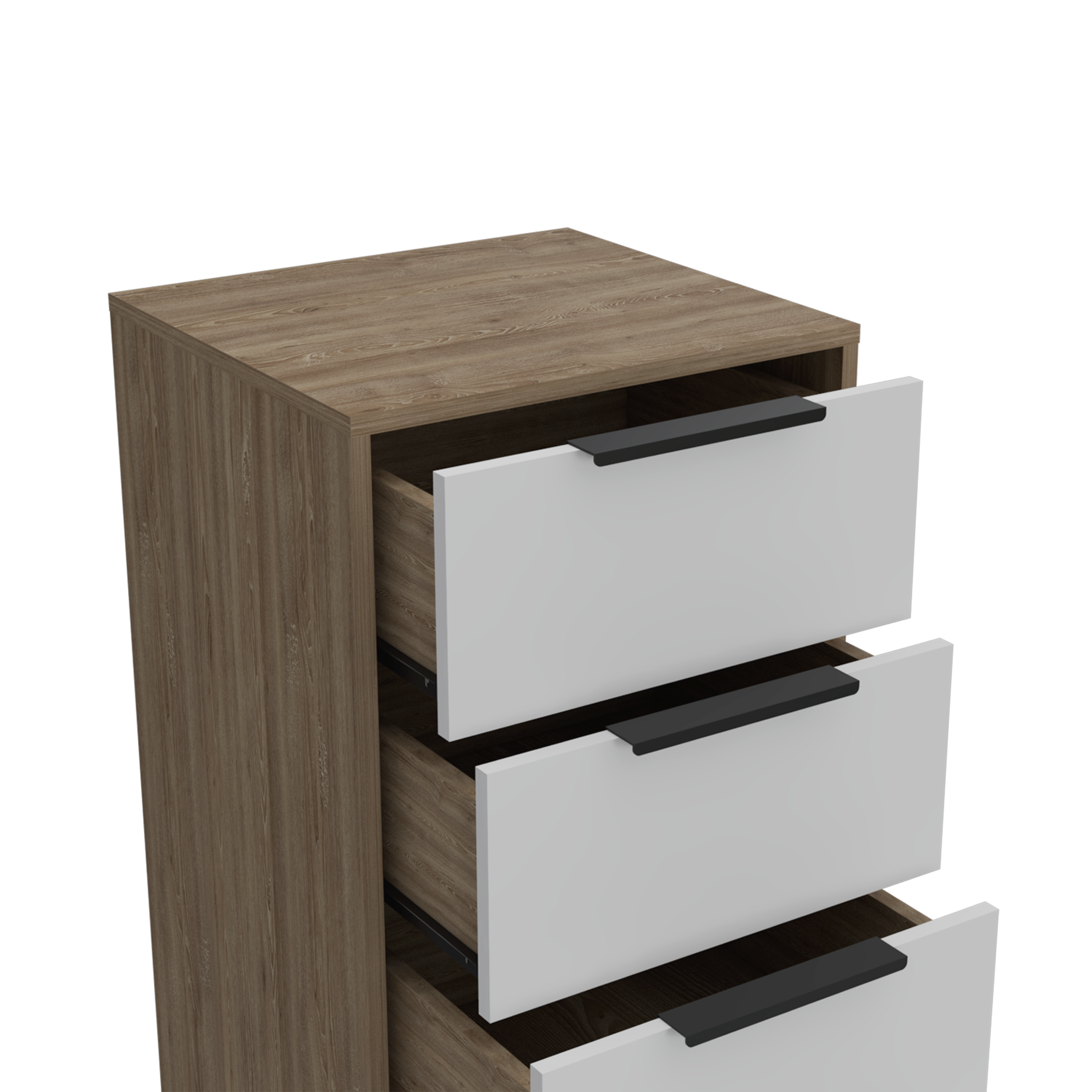 Egeo 5 Drawer Dresser, Vertical Dresser, White / Light Oak - Luciddepo