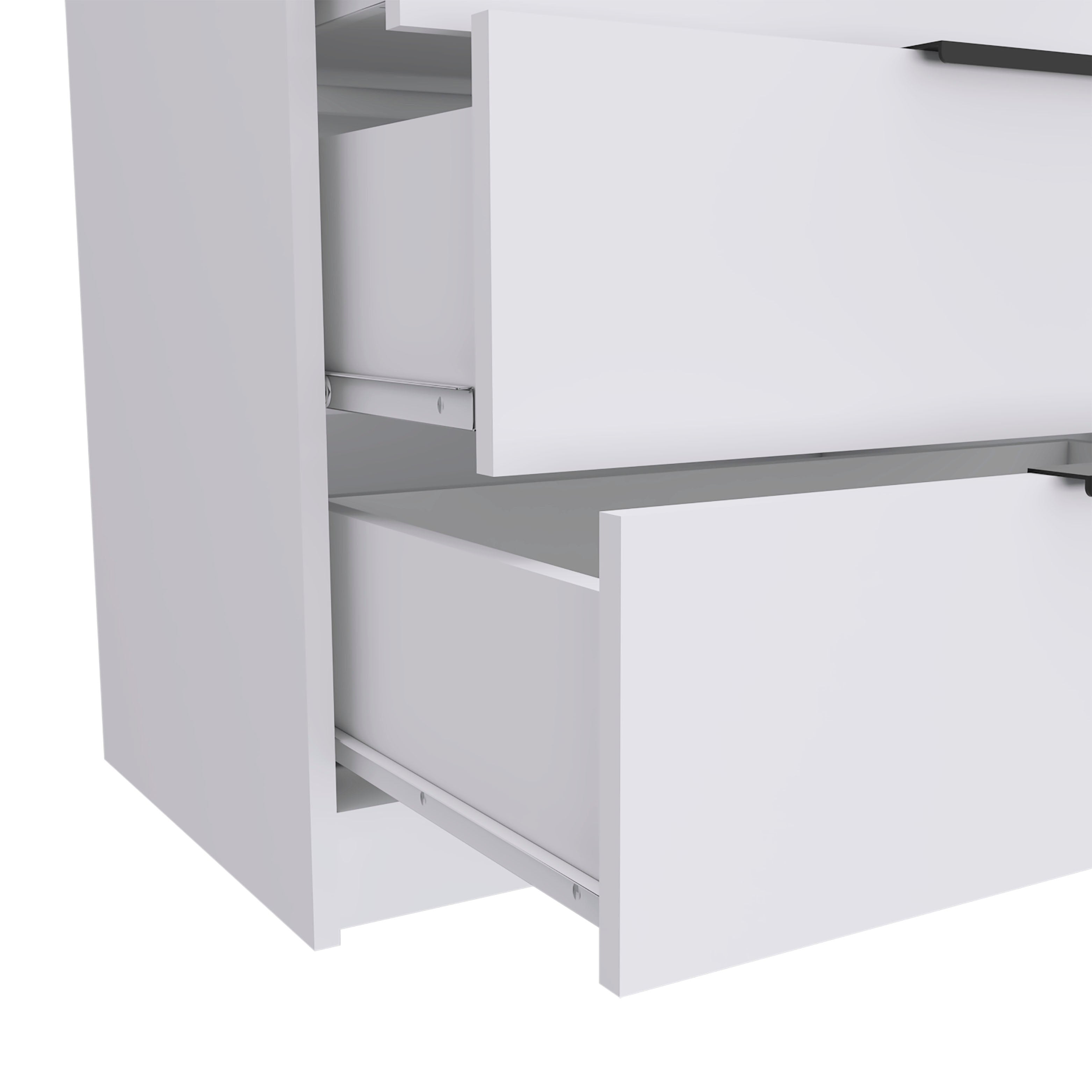 Egeo 3 Drawers Dresser with Superior Top, White - Luciddepo