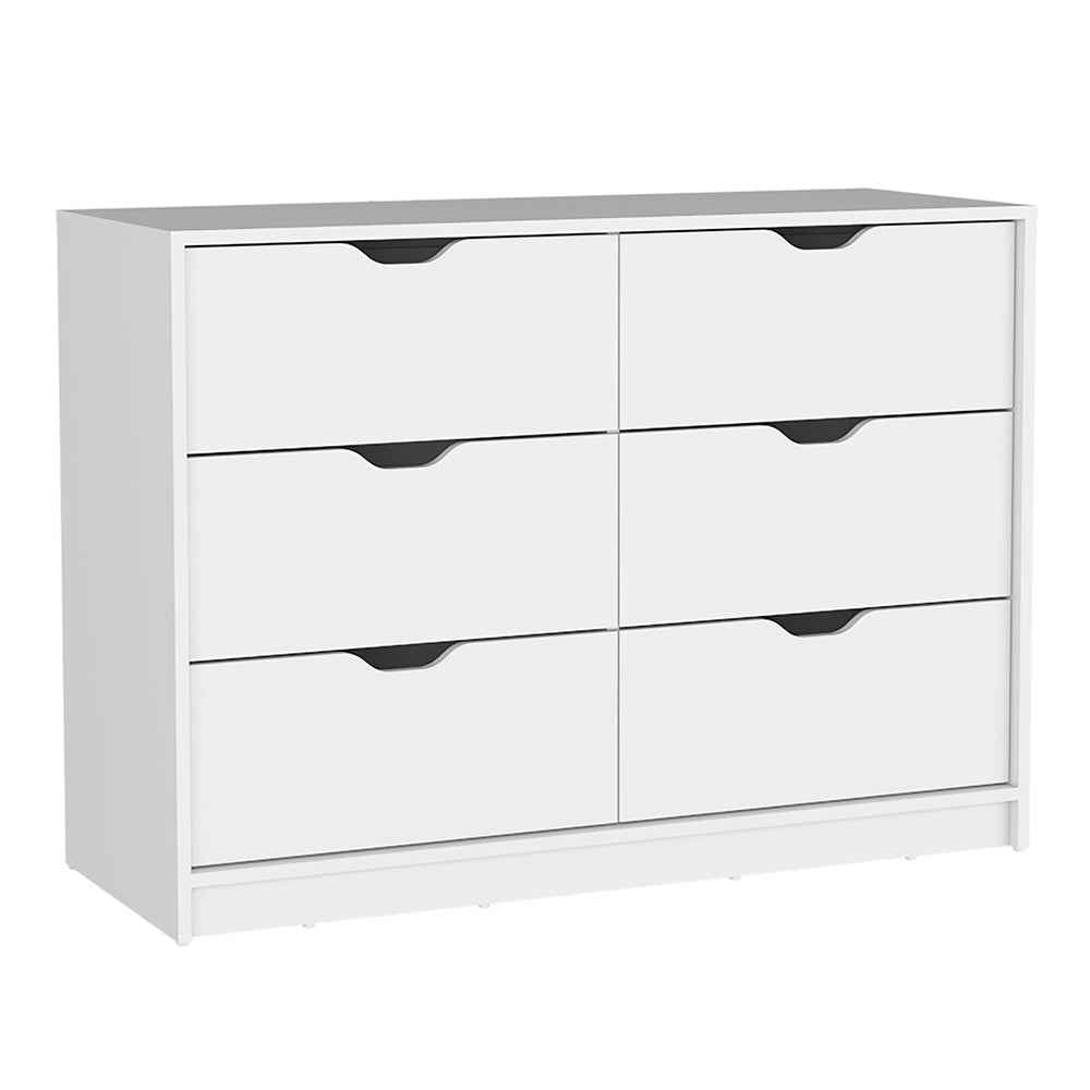 Houma 4 Drawer Dresser with 2 Lower Cabinets, Drawer Chest, White