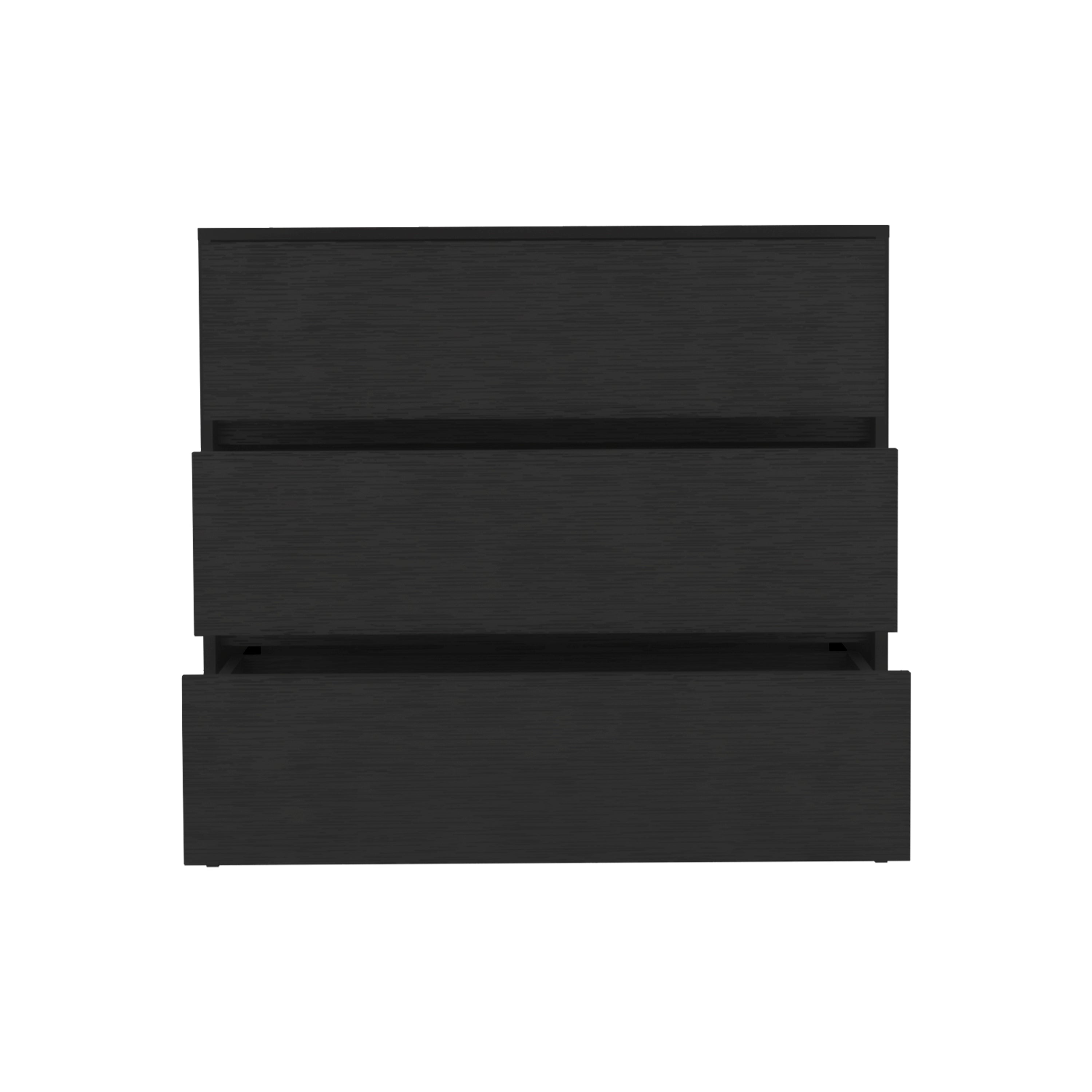 Palmer 3 Drawers Dresser, Chest of Drawers, Black - Luciddepo