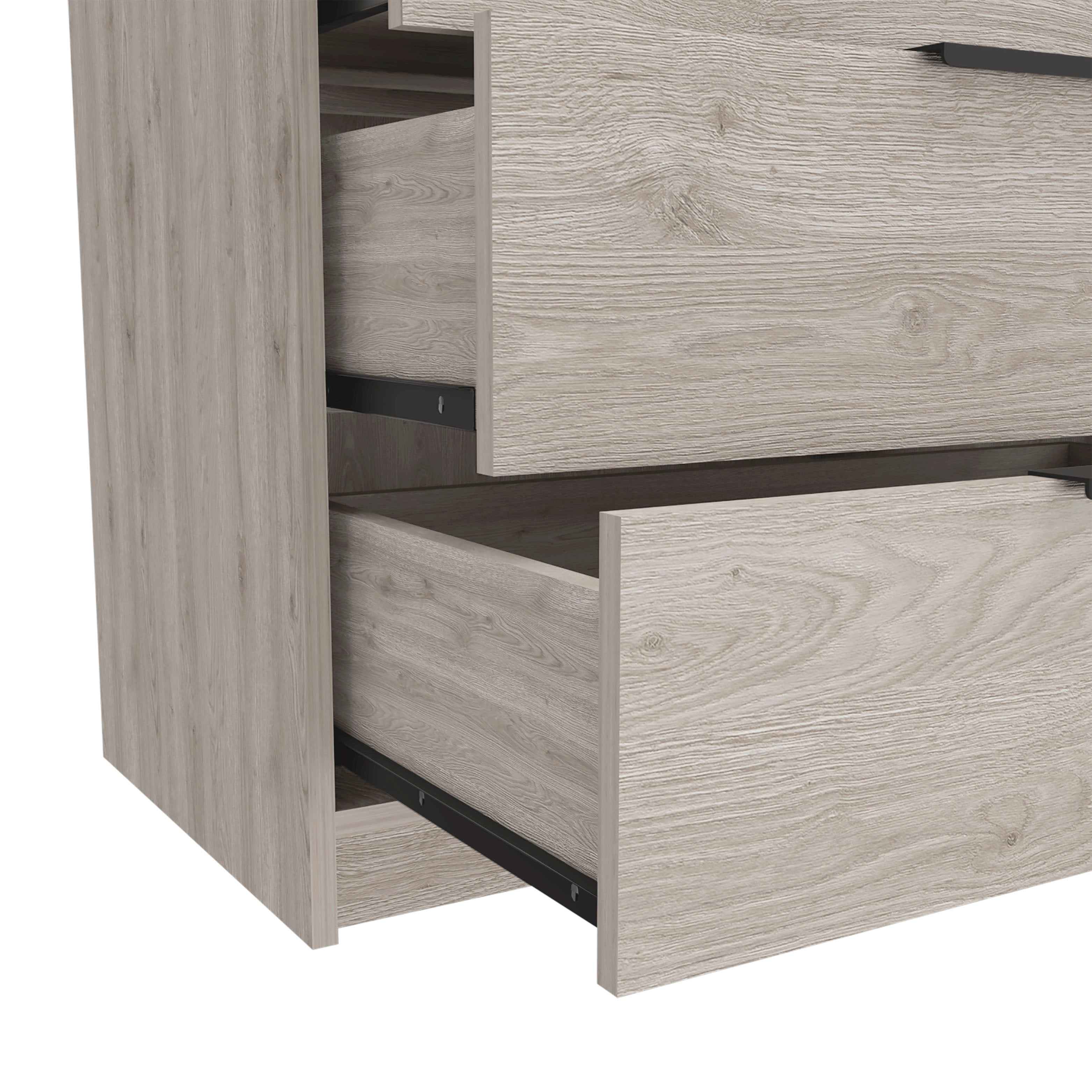 Egeo 3 Drawers Dresser, Superior Top, Light Gray