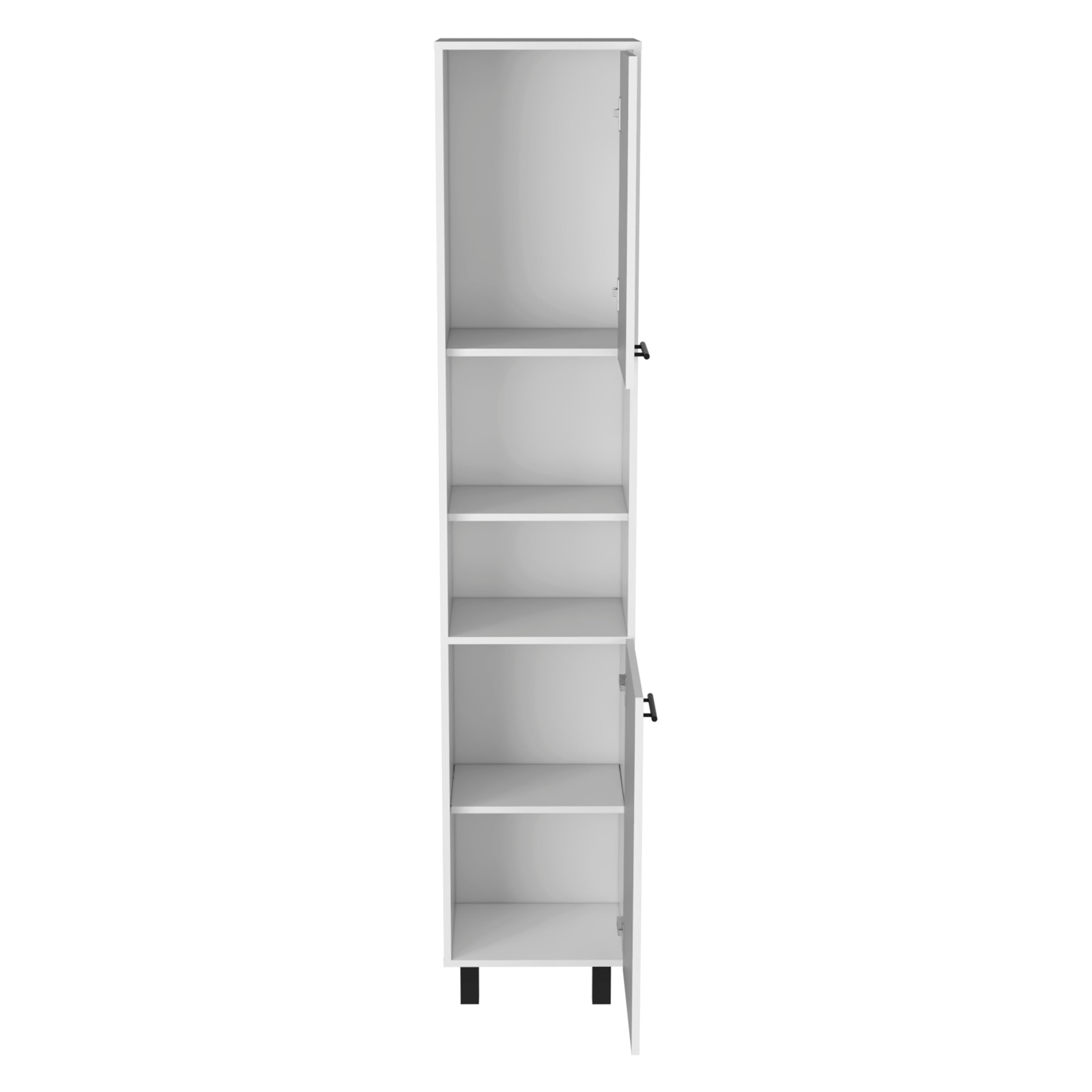 Ikaria Kitchen Pantry, Two Shelves, Three Interior, Shelves, White - Luciddepo