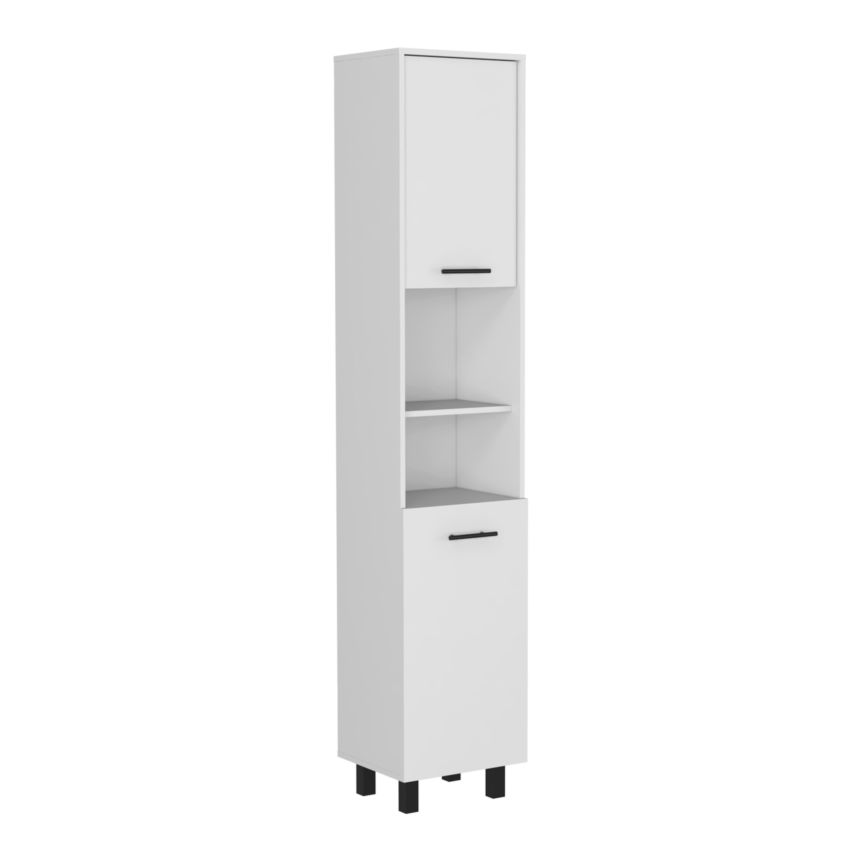 Ikaria Kitchen Pantry, Two Shelves, Three Interior, Shelves, White - Luciddepo