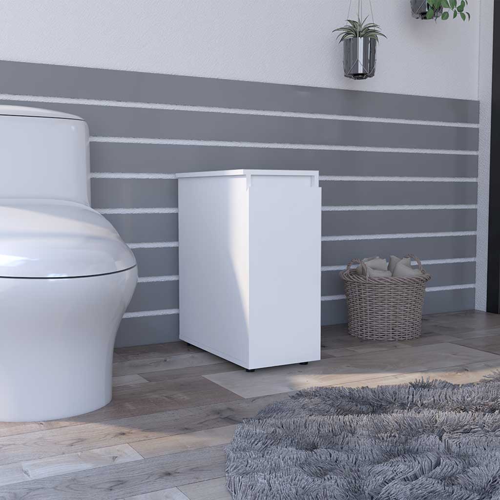 Nova Bathroom Storage Cabinet, One Drawer, Liftable Top, White - Luciddepo