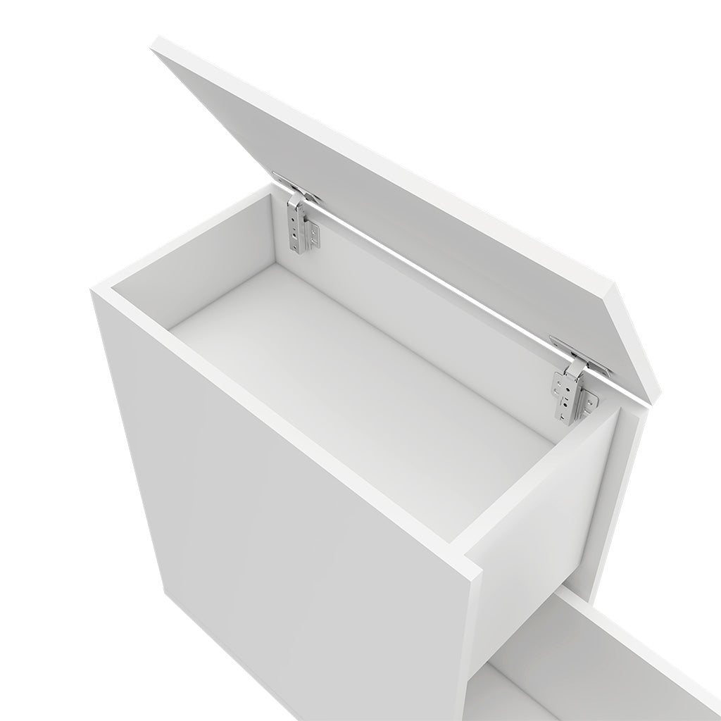 Nova Bathroom Storage Cabinet, One Drawer, Liftable Top, White - Luciddepo