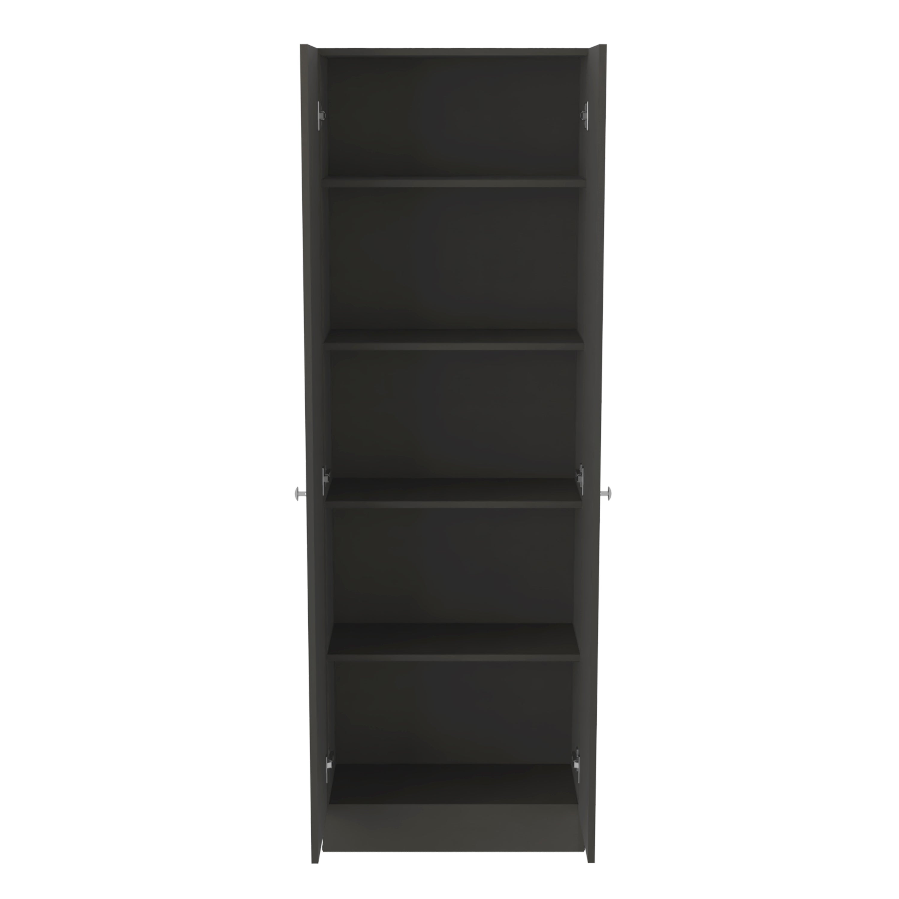 Dakari Multistorage Double Door Cabinet, Five Shelves, Black - Luciddepo