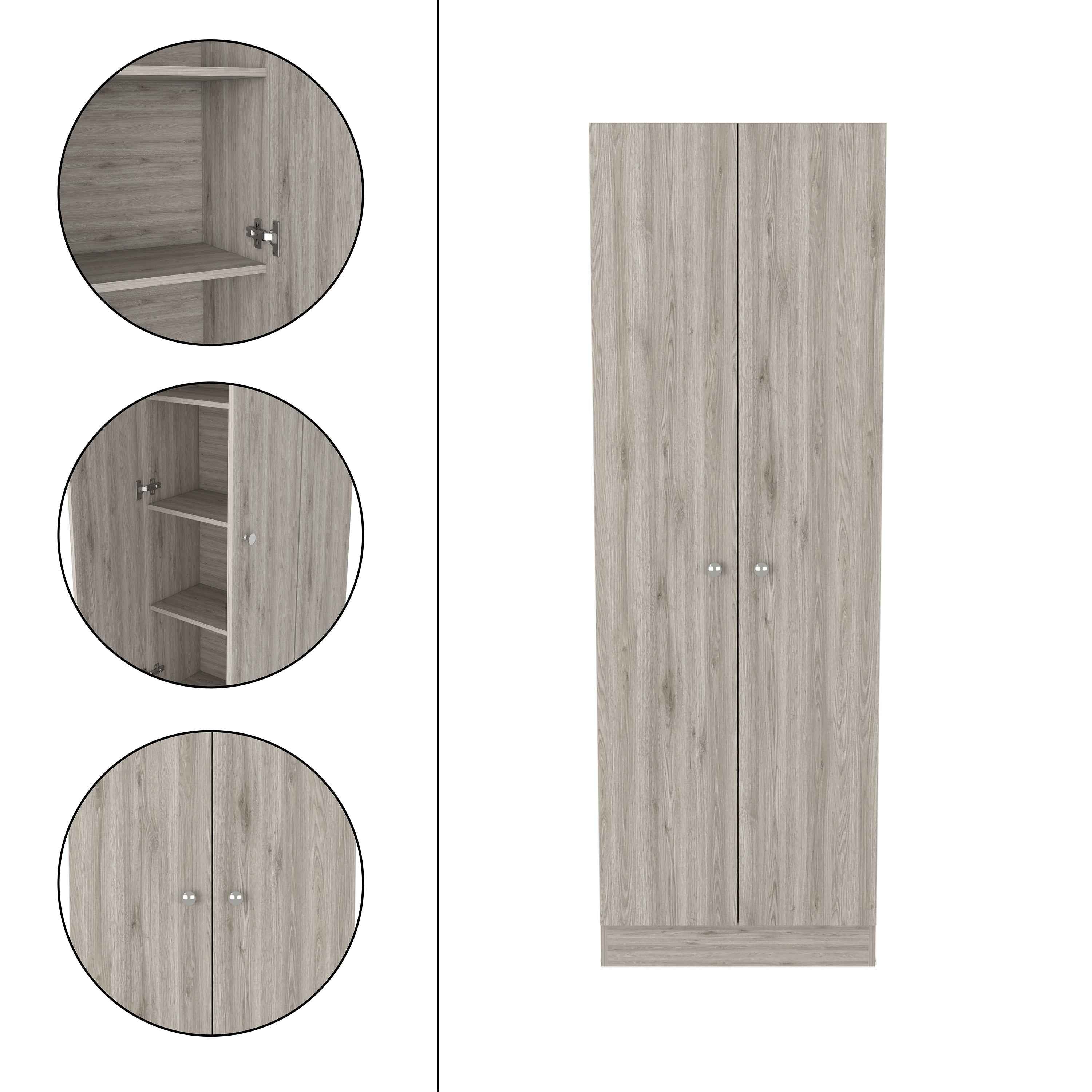 Dakari Multistorage Double Door Cabinet, Five Shelves, Light Gray