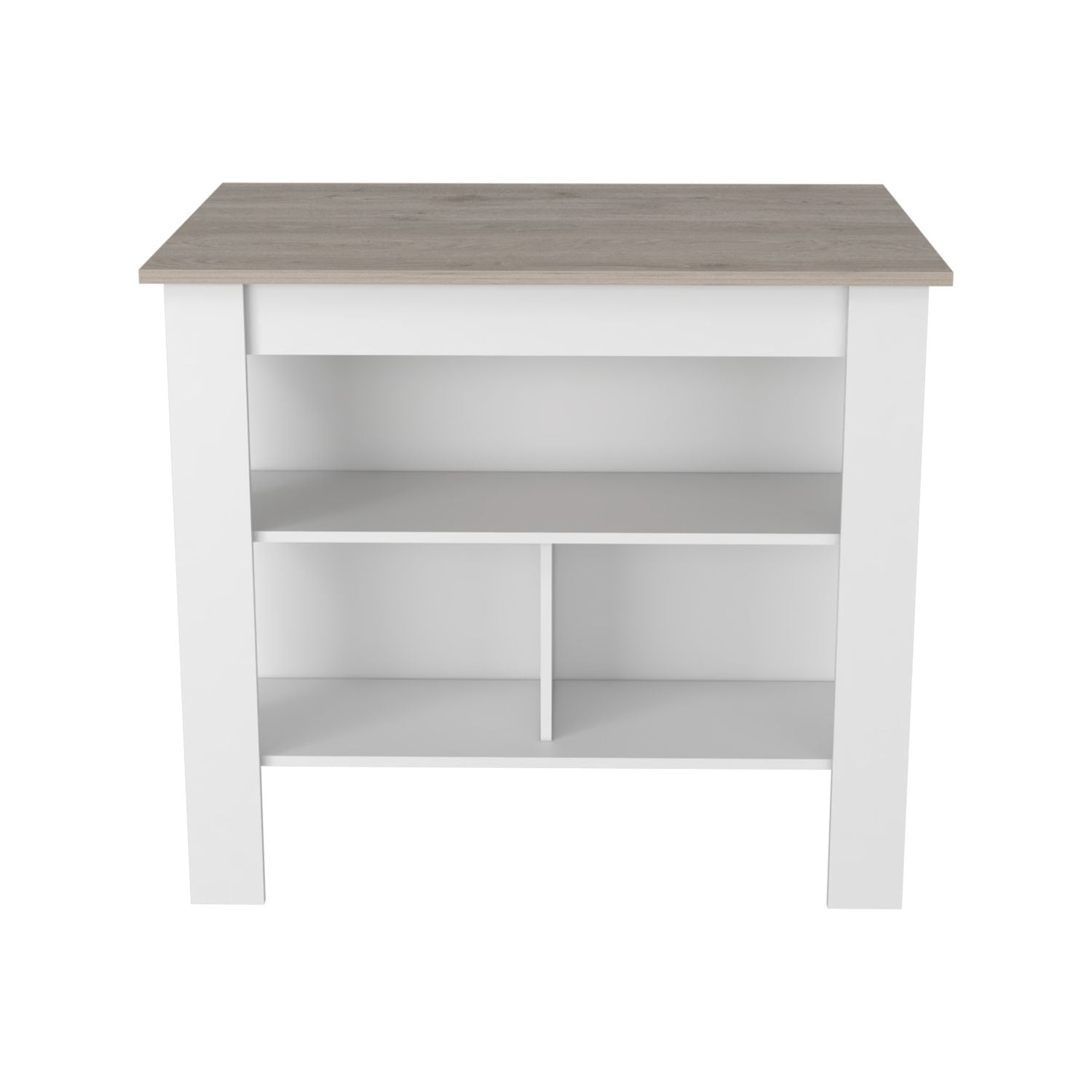 Antibacterial Delos Kitchen Island , White / Light Gray - Luciddepo