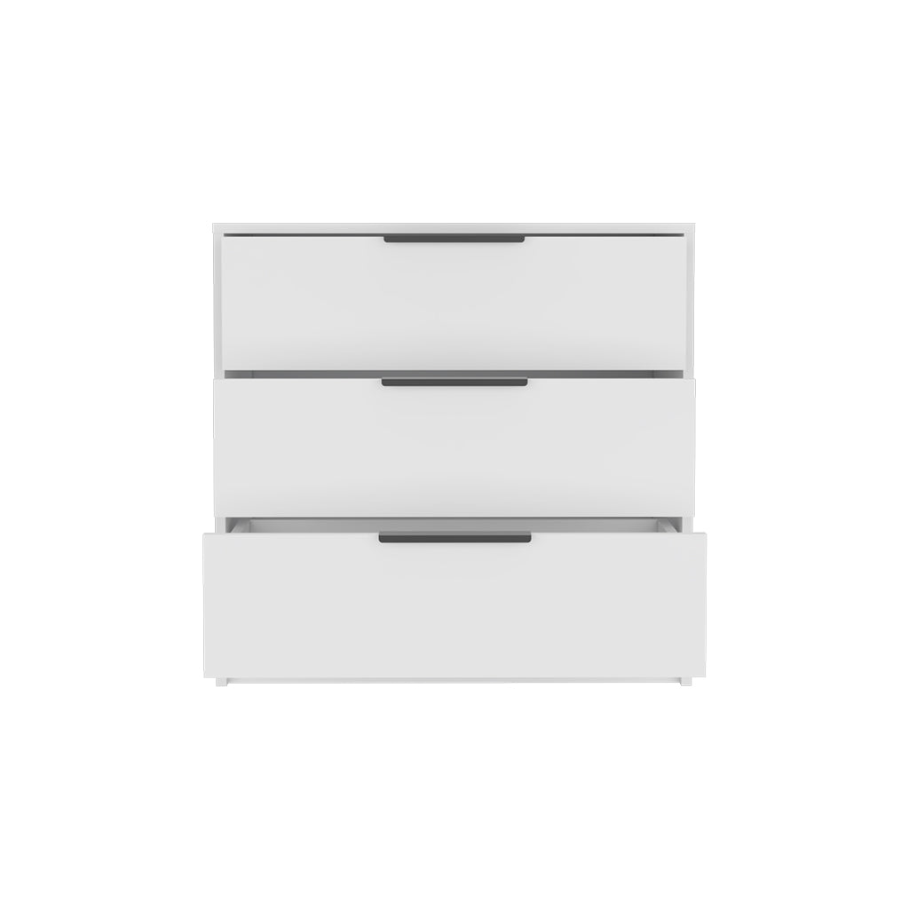 Egeo 3 Drawers Dresser with Superior Top, White - Luciddepo