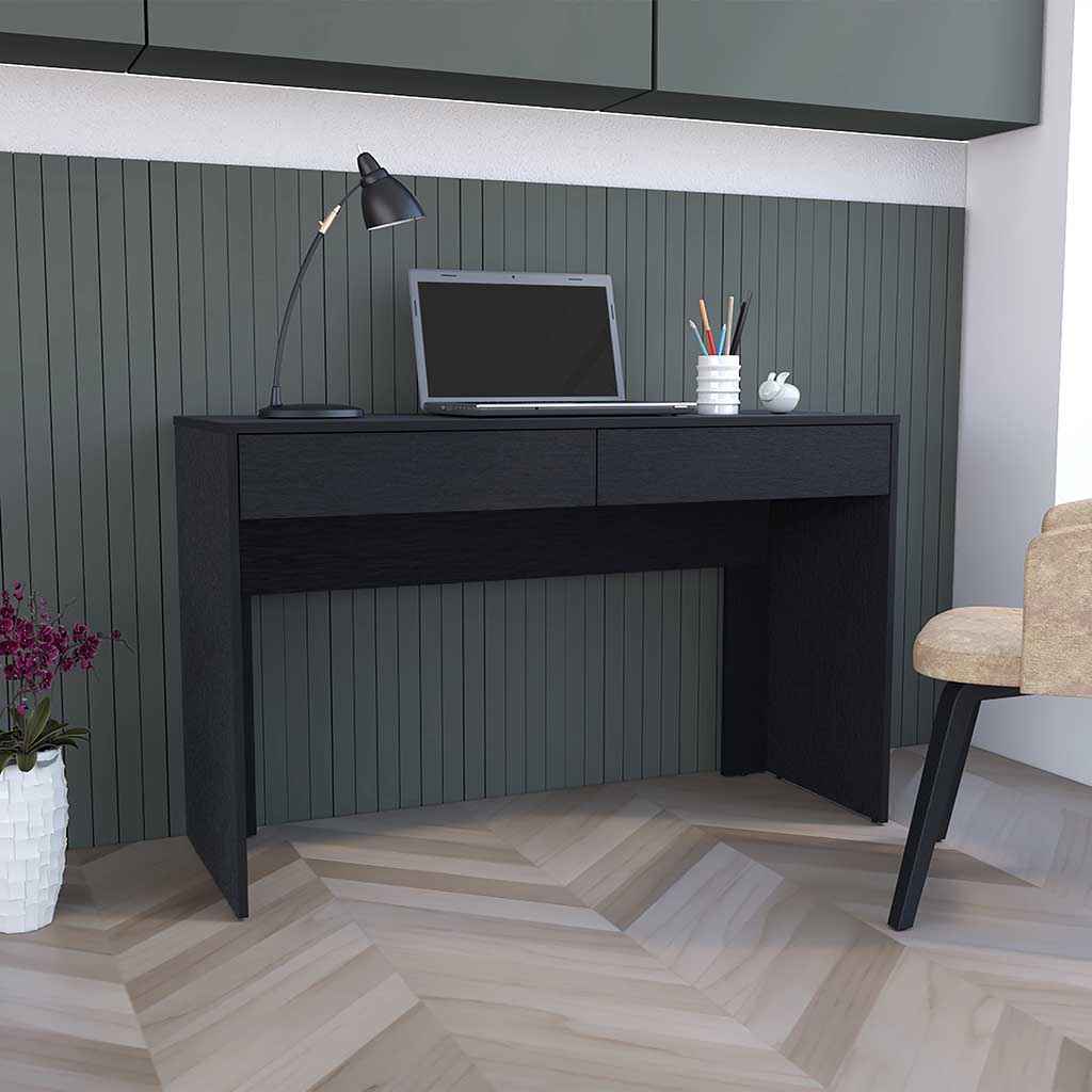 Acanto 2 Drawer Writing Computer Desk, Black