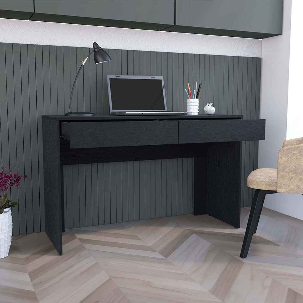 Acanto 2 Drawer Writing Computer Desk, Black