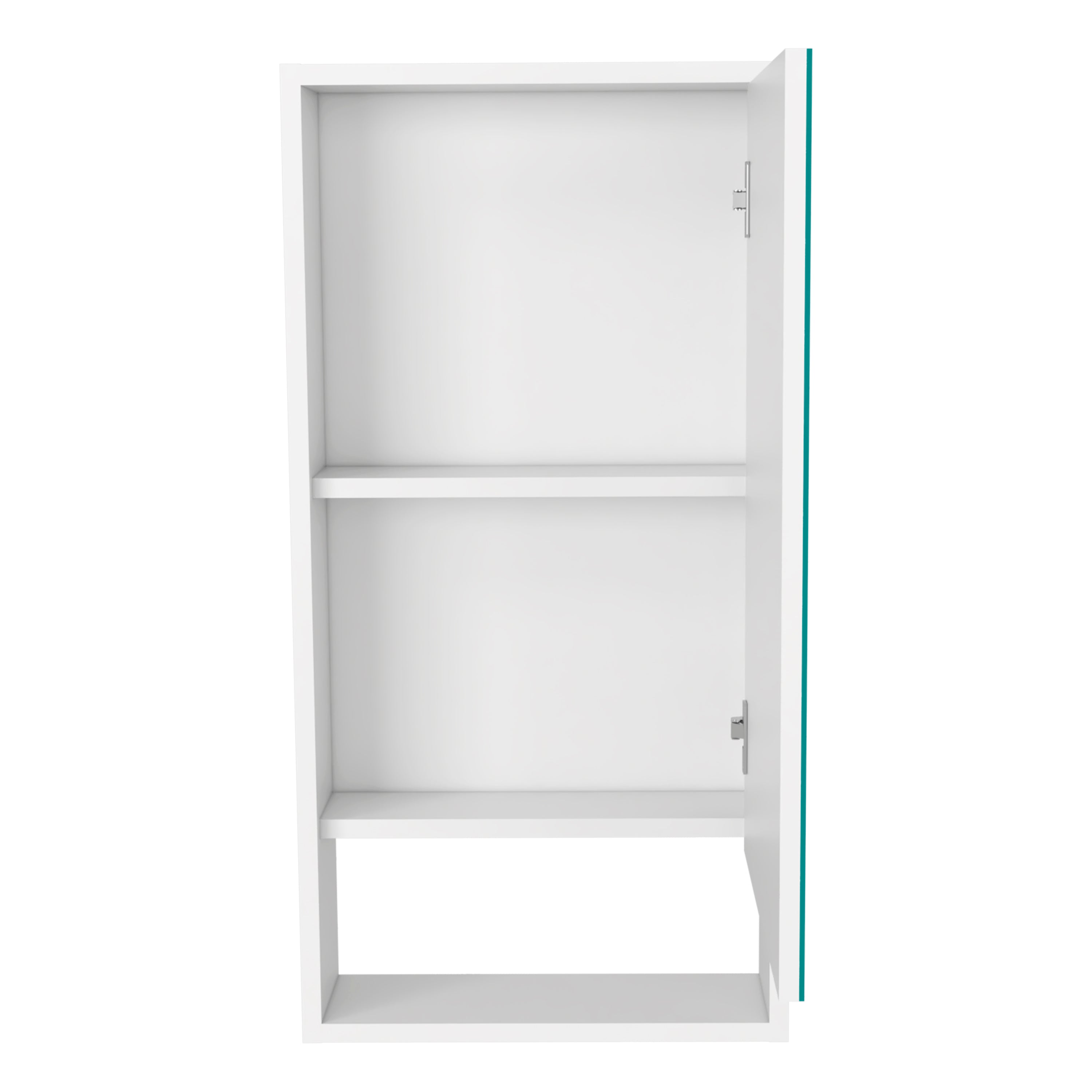 Palermo Medicine Single Door Cabinet, Two Interior Shelves, One External Shelf, White - Luciddepo
