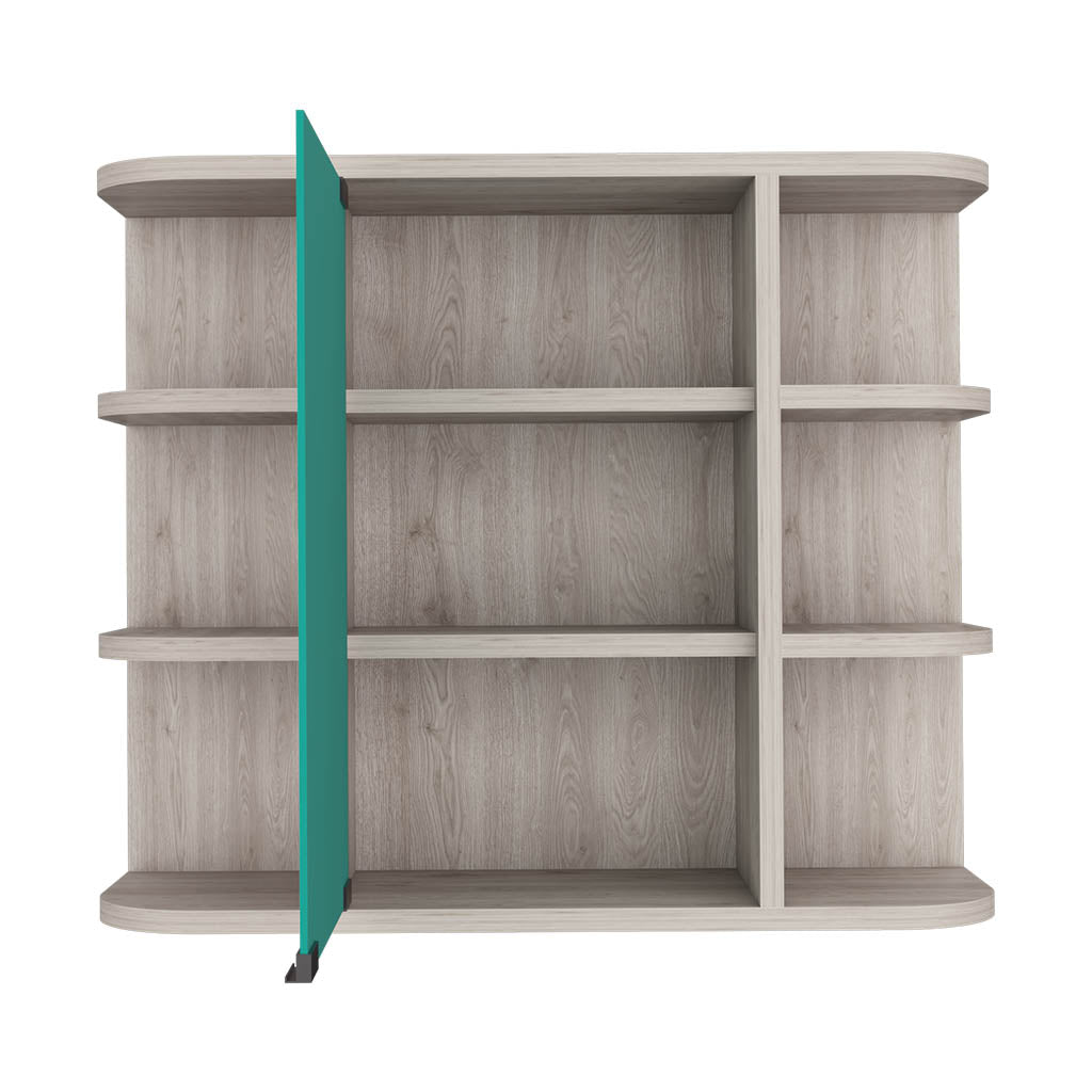 Roma Mirrored Medicine Cabinet, Six External Shelves, Three Interior Shelves, Light Gray - Luciddepo