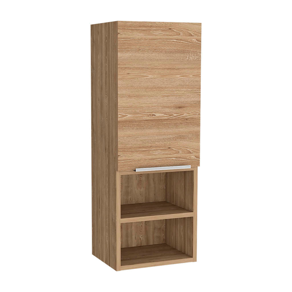 Savona Medicine Single Door Cabinet with Two Interior Shelves and Two External Shelves, Light Oak - Luciddepo