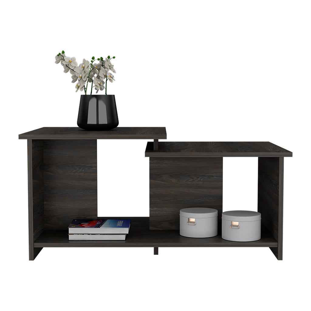 Leanna 3 Coffee Table, Lower Open Shelf, Black