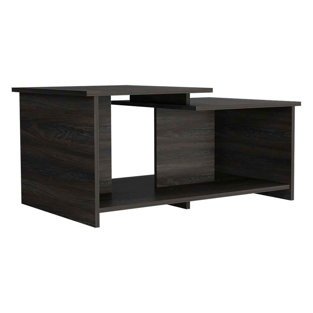 Leanna 3 Coffee Table, Lower Open Shelf, Black
