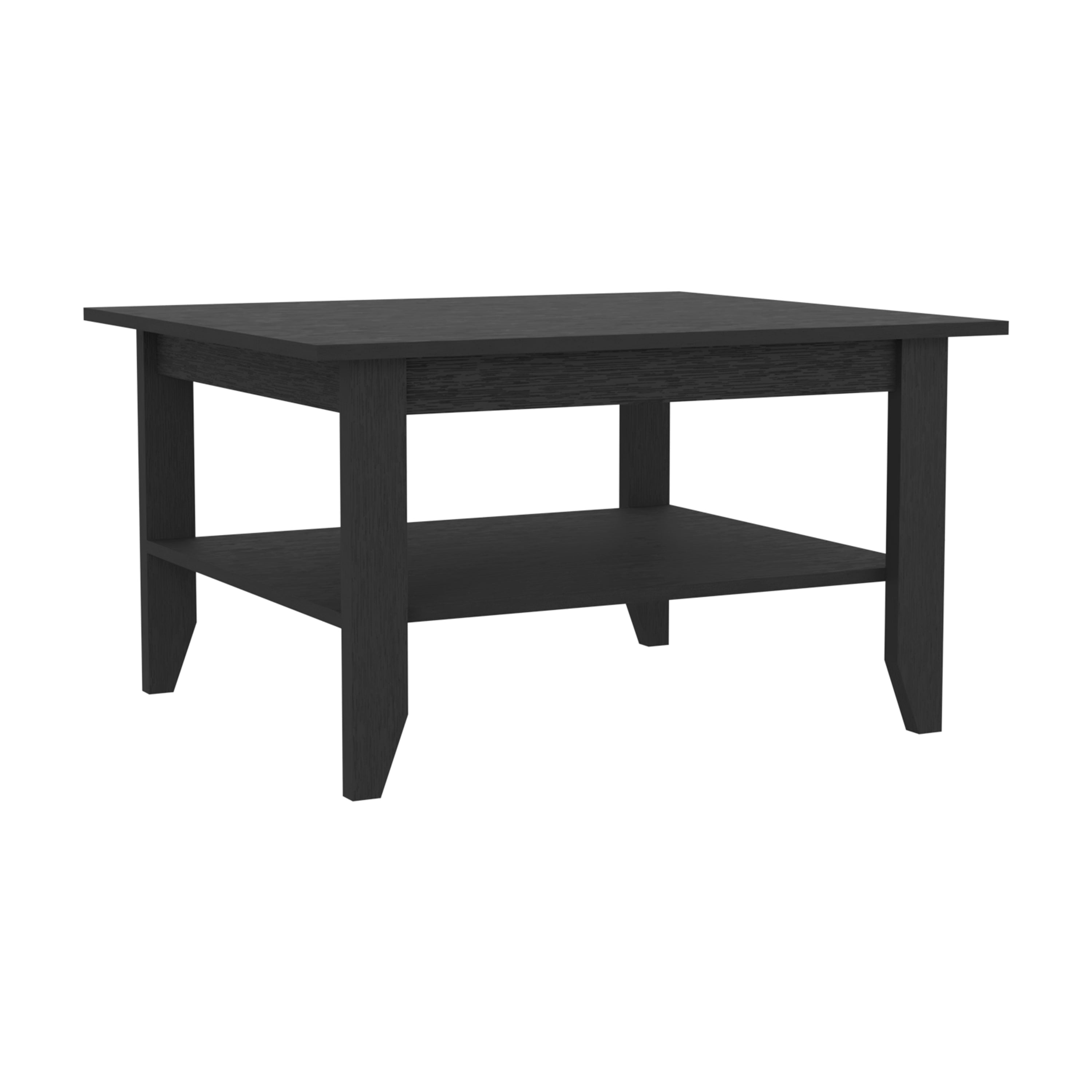 Sahara Coffee Table, Four Legs, One Shelf, Black - Luciddepo