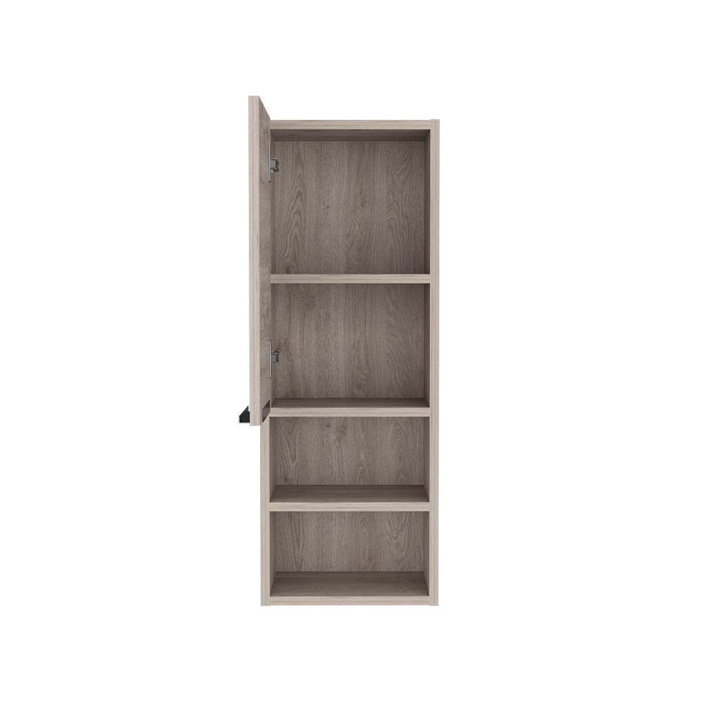 Savona Medicine Single Door Cabinet, Two Interior Shelves, Two External Shelves, Light Gray - Luciddepo