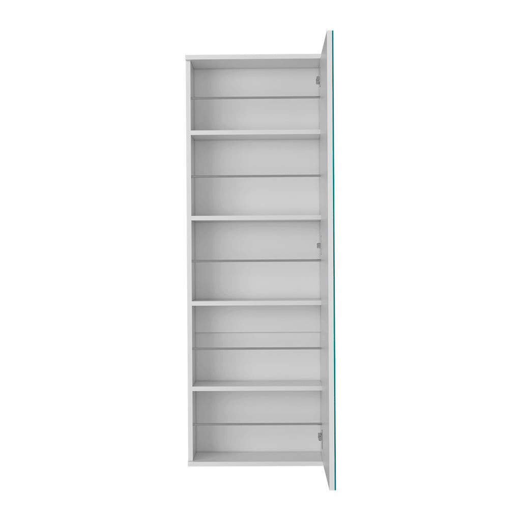 Baltimore Wall Mounted Shoe Rack, Mirror, Single Door, Ten Shoes Capacity,White - Luciddepo