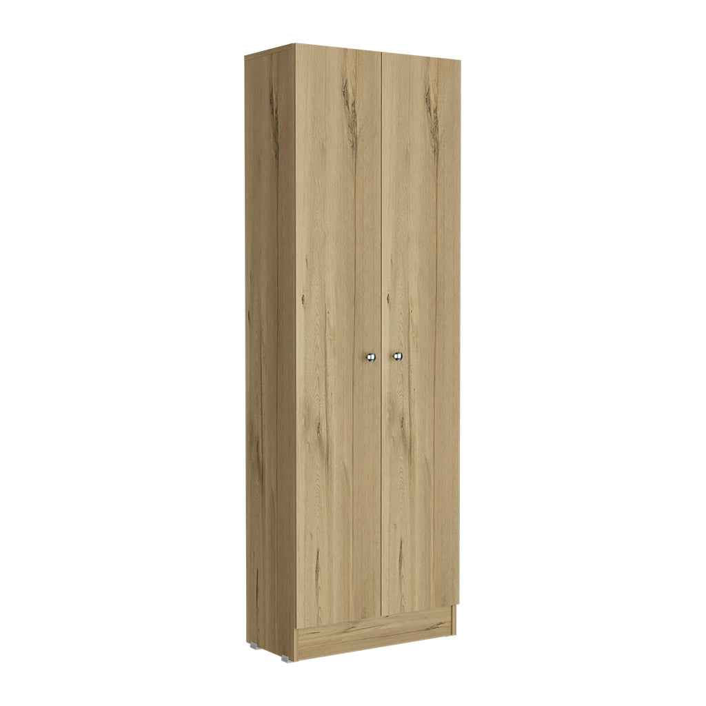 Dakari Multistorage Double Door Cabinet, Five Shelves, Light Oak / Black