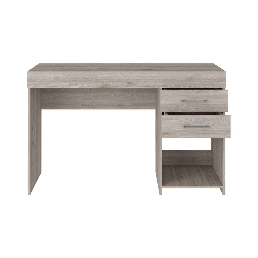 Maui 2 Drawers Computer Desk, One Lower Shelf, Light Gray