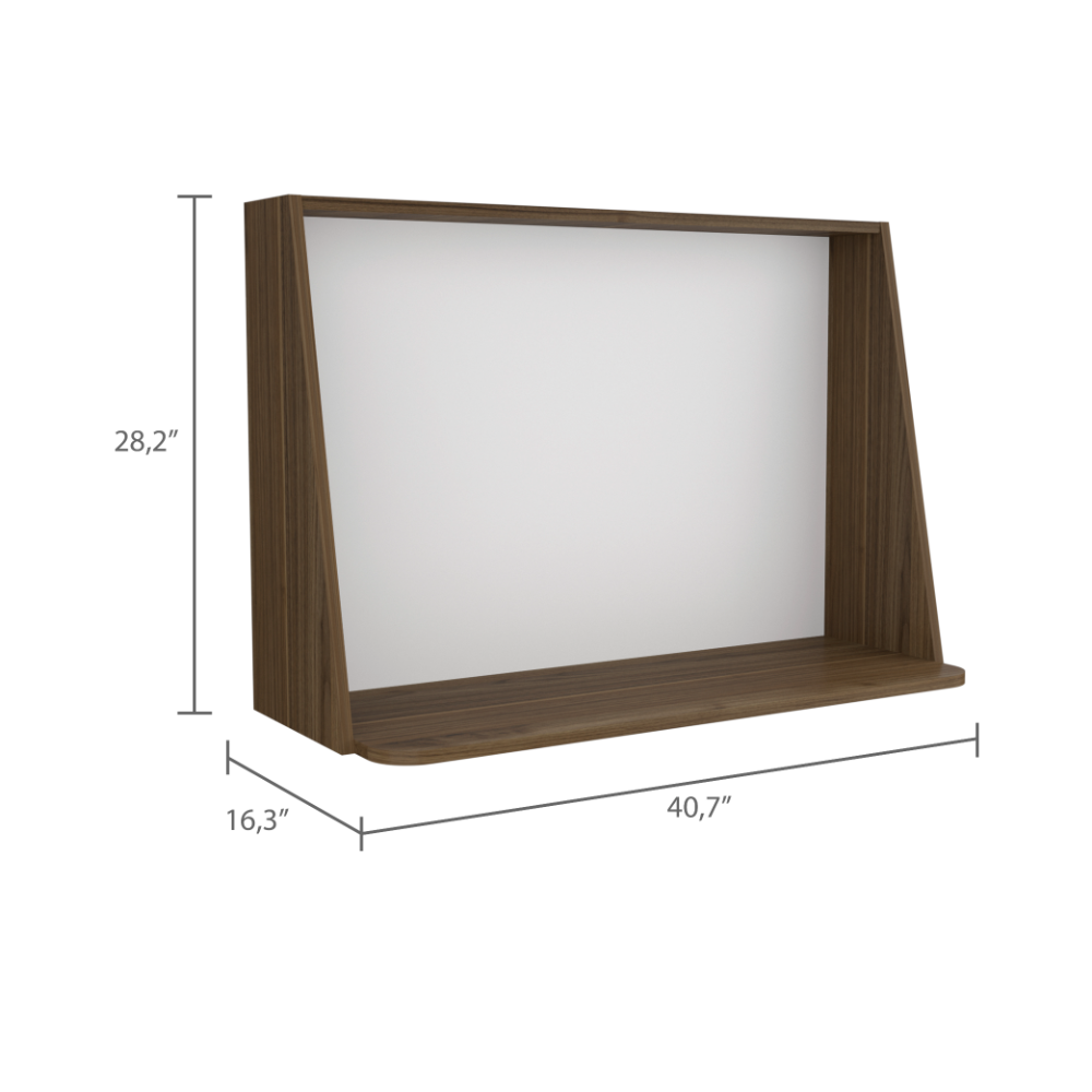 Vasco Wall Desk, Desktop Shelf, Mahogany / White - Luciddepo
