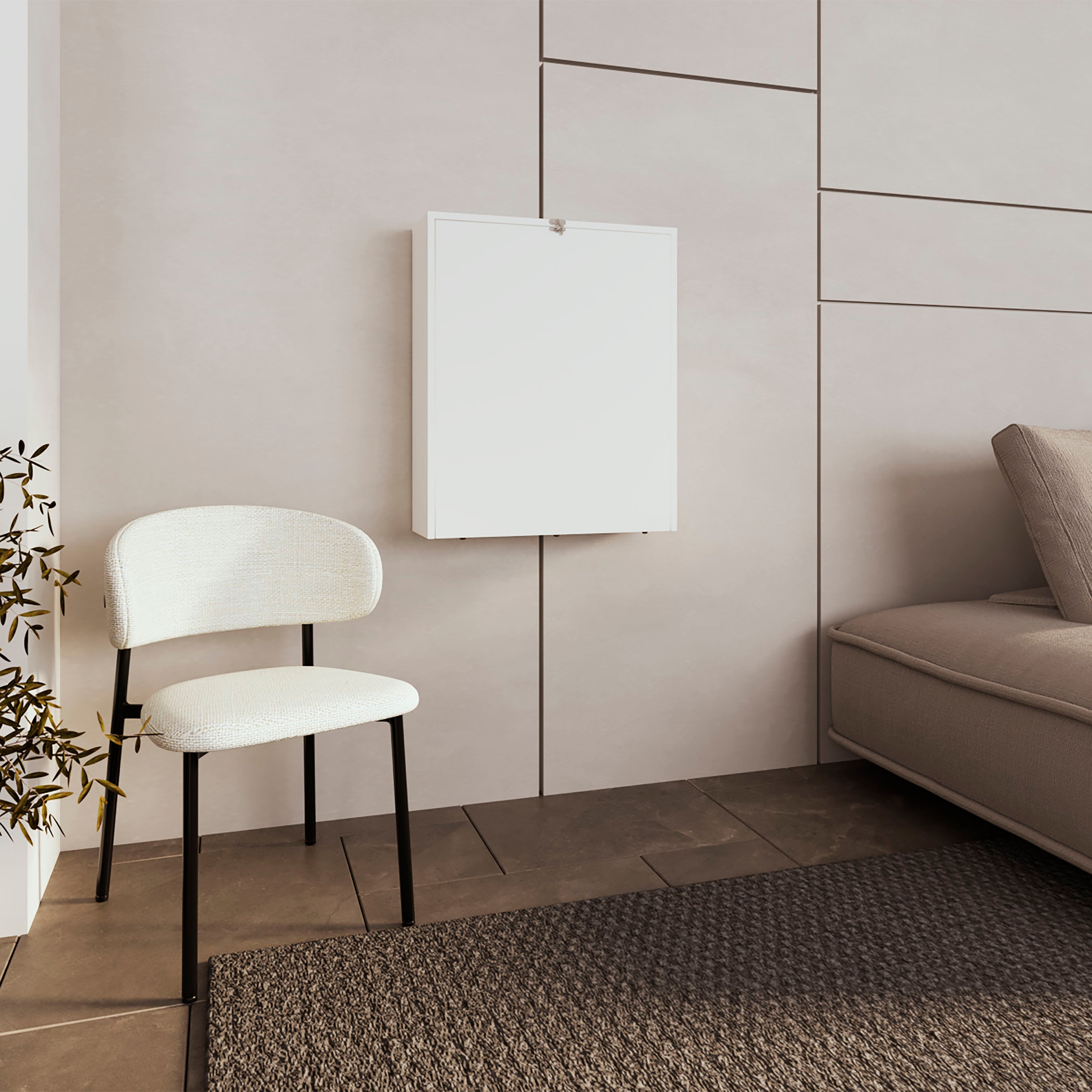 Stovall Folding Table, 4 Shelves, White - Luciddepo