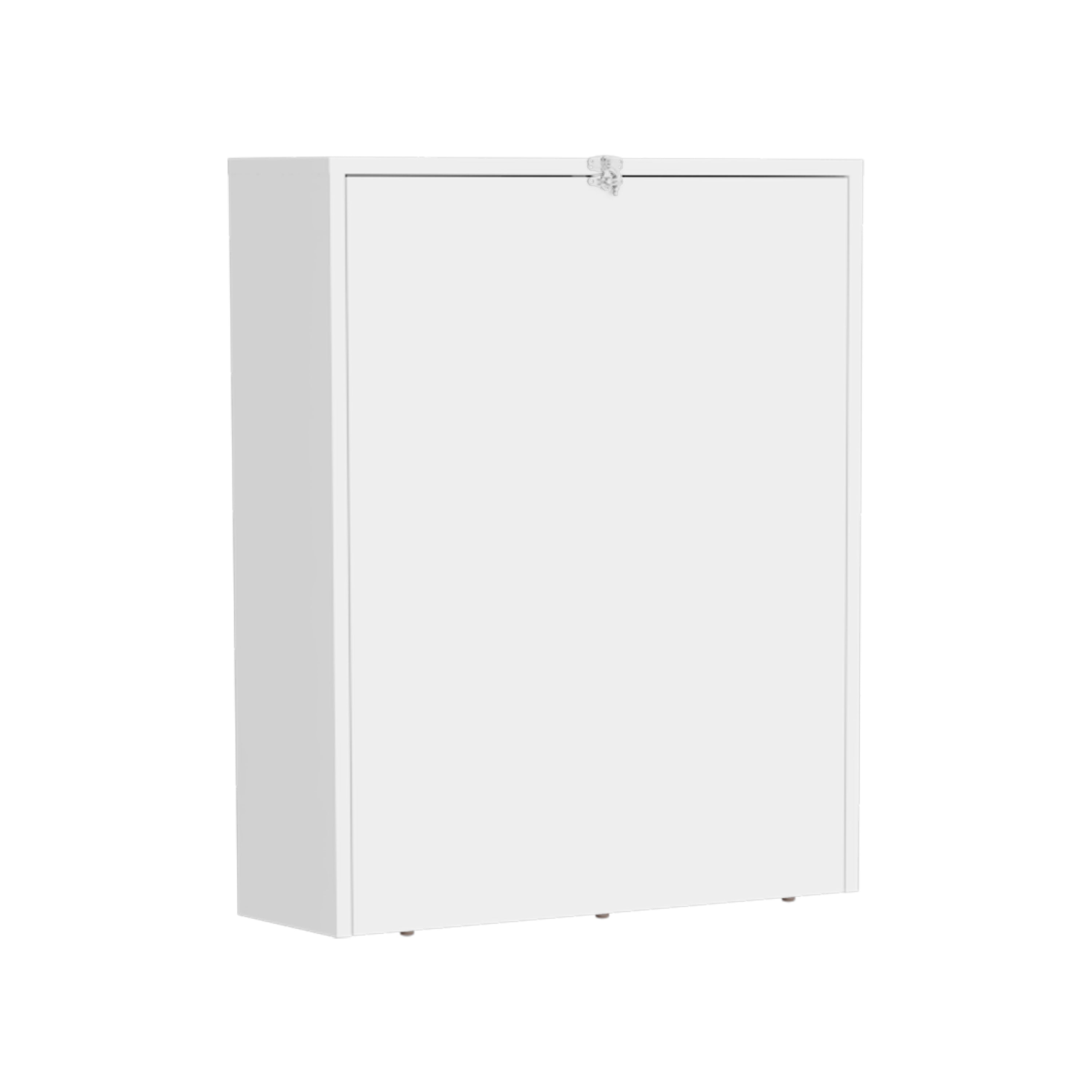 Stovall Folding Table, 4 Shelves, White - Luciddepo