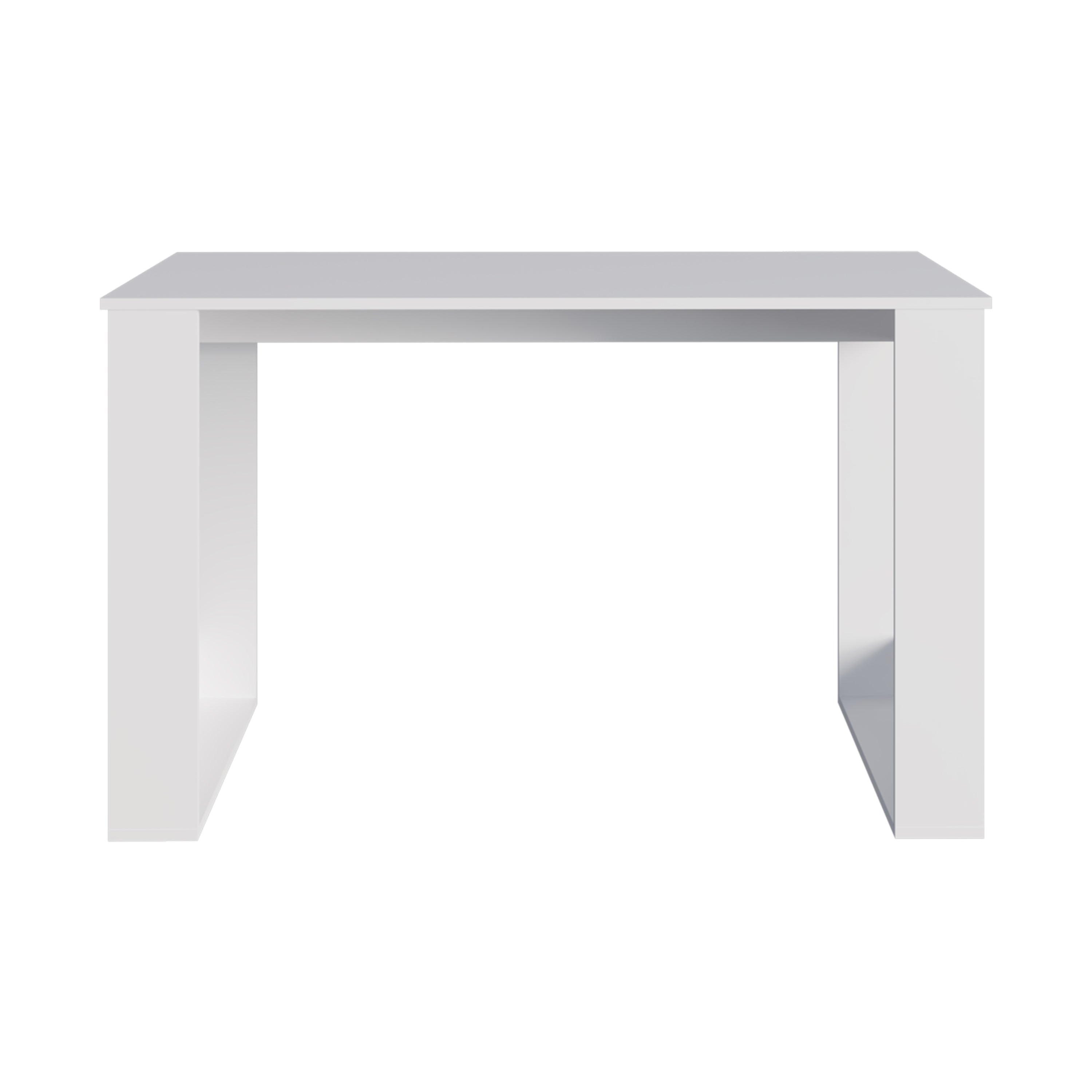 Melb Writing Desk with Ample Workstation and Sturdy Legs, White - Luciddepo