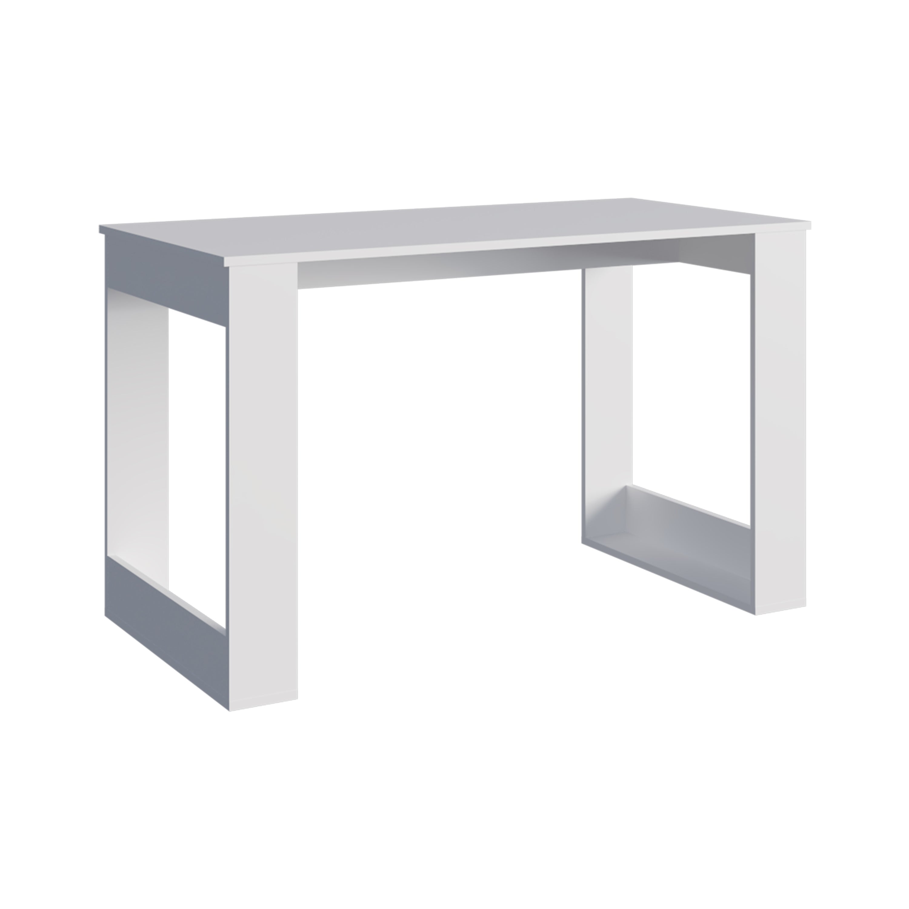 Melb Writing Desk with Ample Workstation and Sturdy Legs, White - Luciddepo