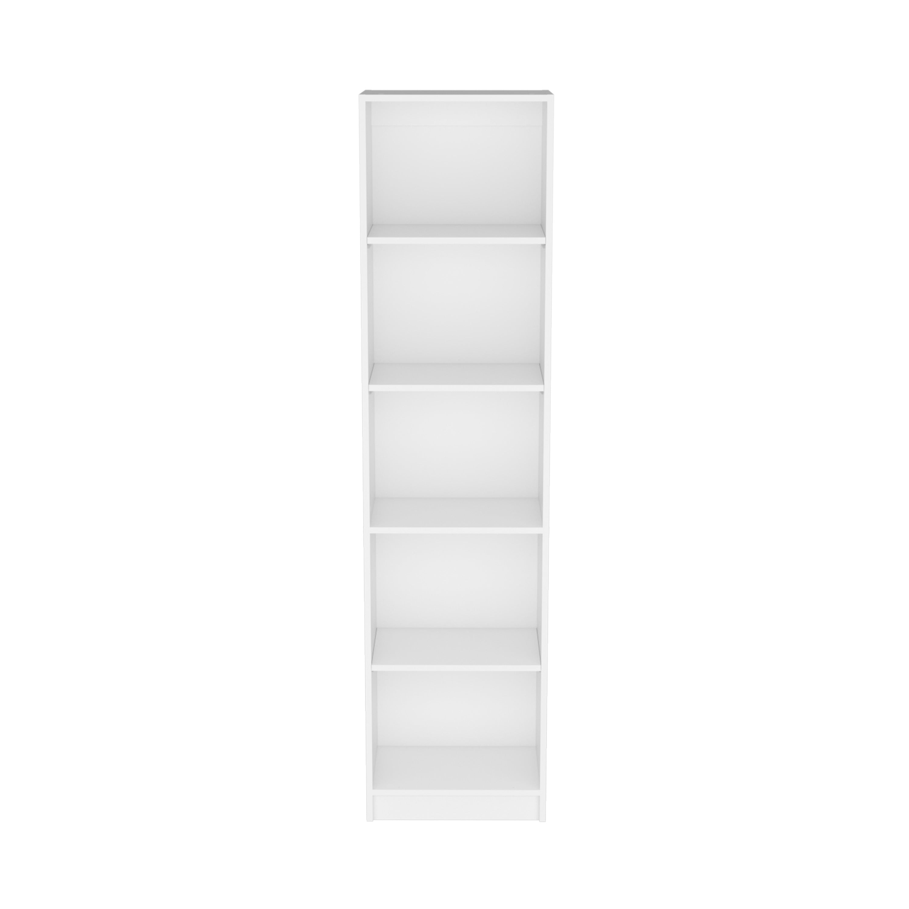 Vinton XS Bookcase Compact Bookshelf with Multiple Shelves, White - Luciddepo