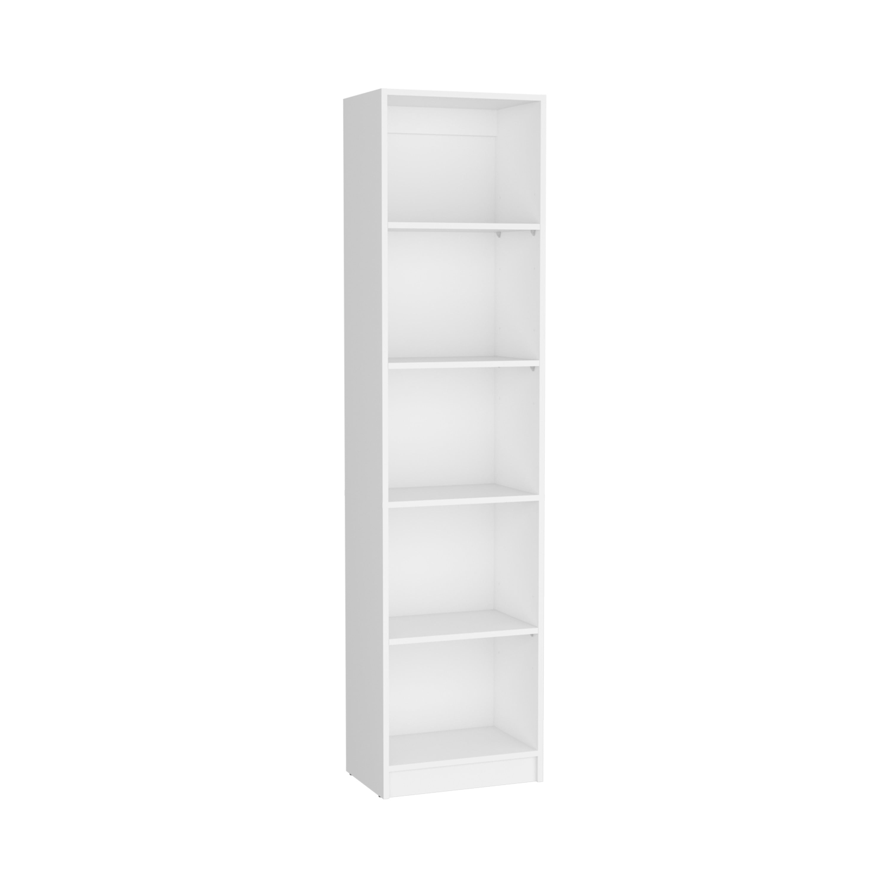 Vinton XS Bookcase Compact Bookshelf with Multiple Shelves, White - Luciddepo