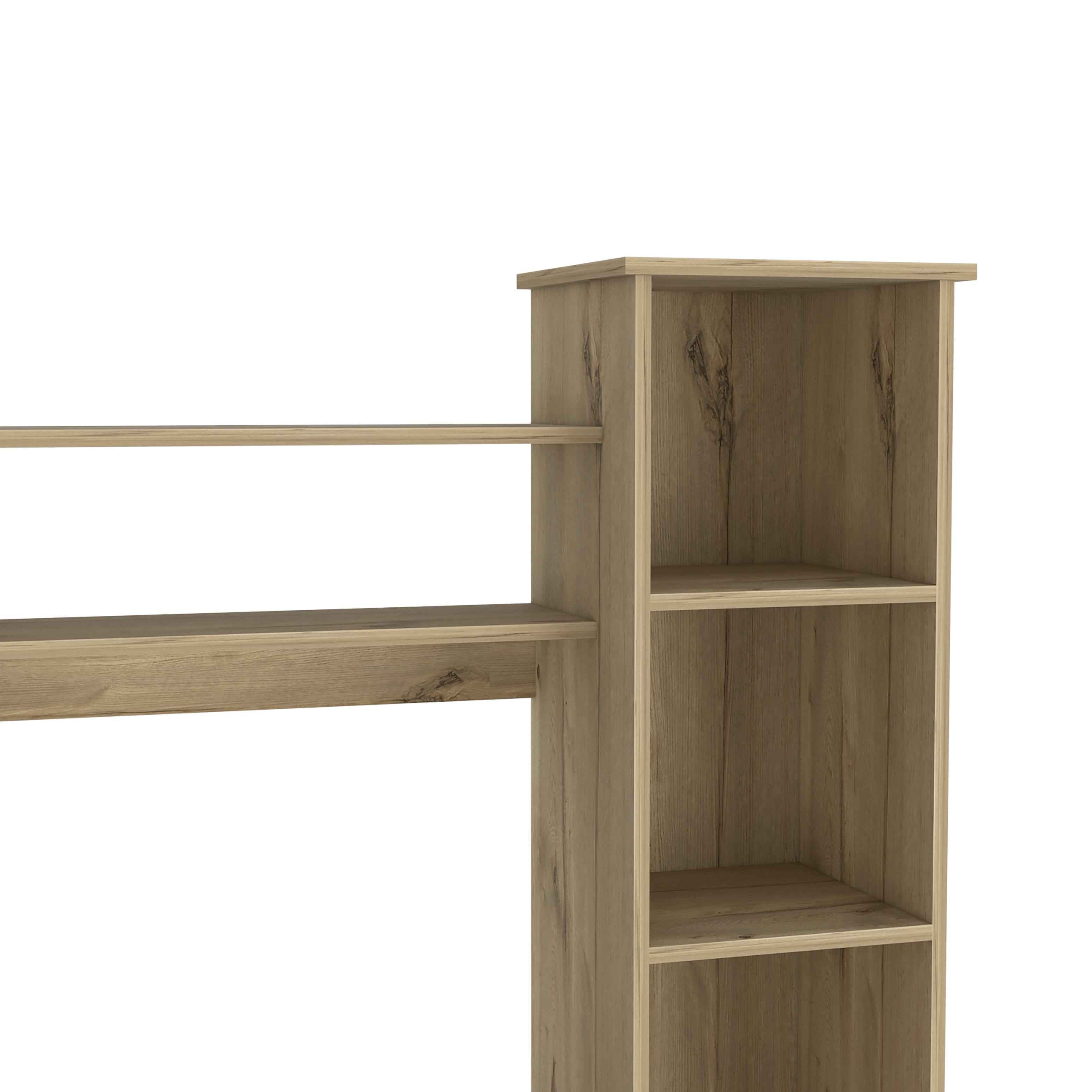 Aramis Desk, Five Shelves, Two Superior Shelves, Light Oak