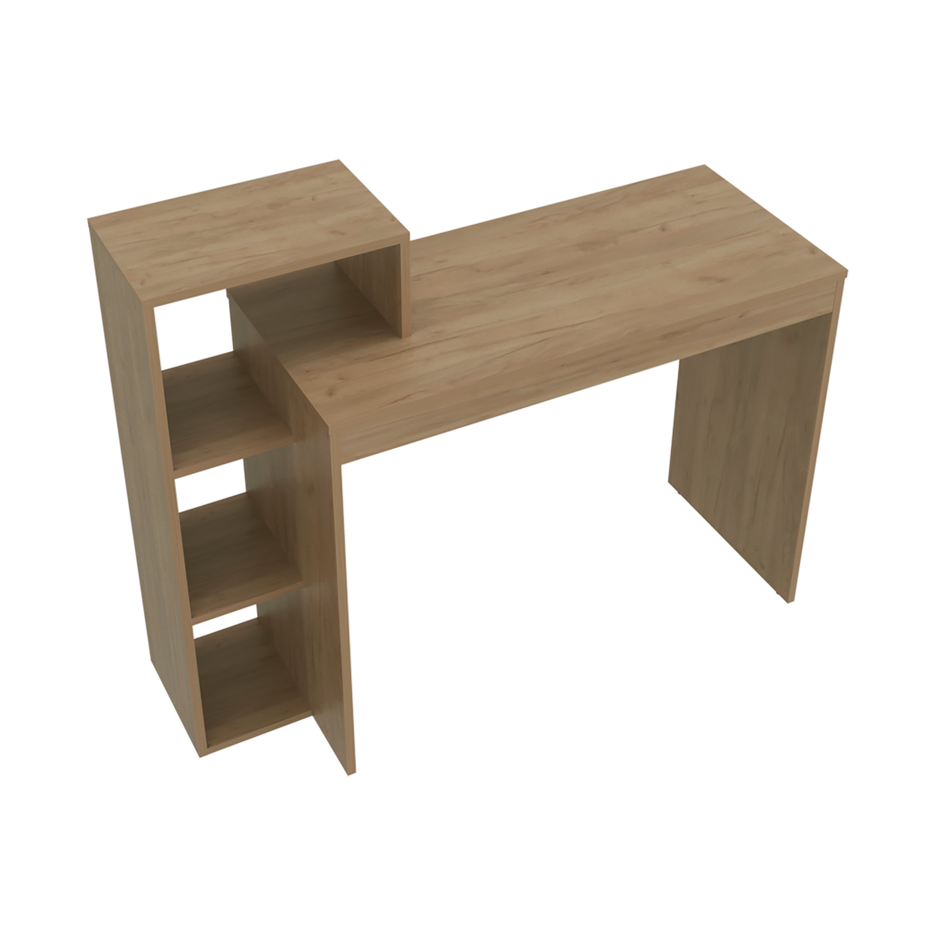 Venetie Desk, 3 Shelves, Light Pine - Luciddepo