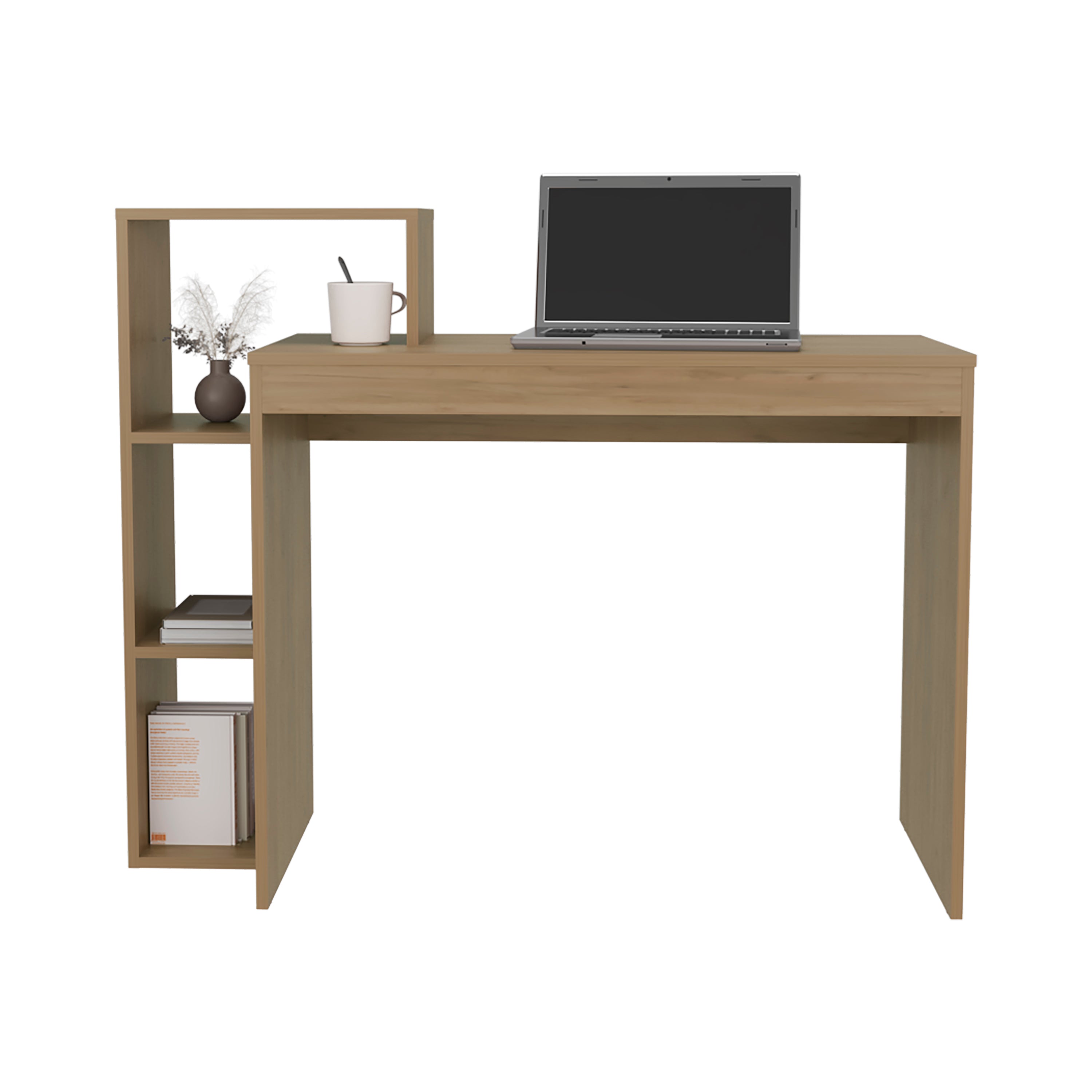 Venetie Desk, 3 Shelves, Light Pine - Luciddepo